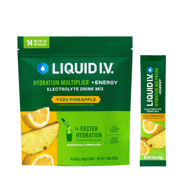 Liquid I.V.® Hydration Multiplier +Energy - Yuzu Pineapple | Electrolyte Powder Drink Mix | 1 Pack (14 Servings) Liquid I.V. buy supplements canada