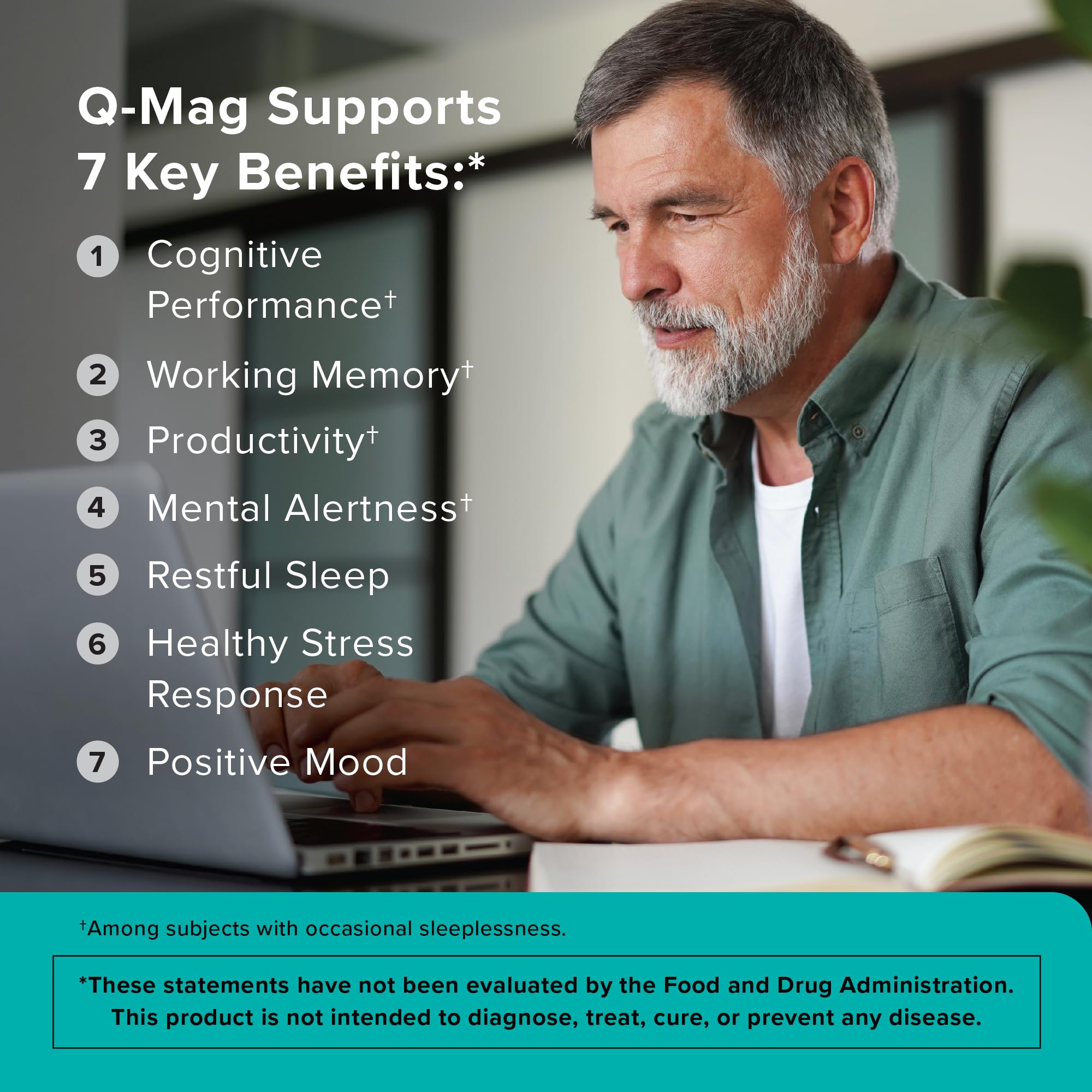Qunol Q-Mag Magnesium L-Threonate Tablets, 2000mg of Magtein to Help Support Cognitive Performance, Improve Mental Alertness & Productivity, Supports Restful Sleep, High Absorption, 60 Count Qunol buy supplements canada