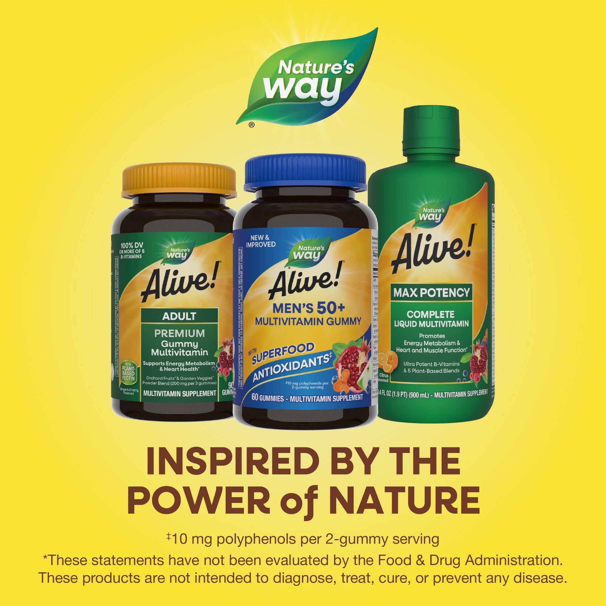 Nature's Way Alive! Men’s 50+ Daily Gummy Multivitamins, Supports Healthy Brain, Eyes, Heart*, B-Vitamins Nature's Way buy supplements canada