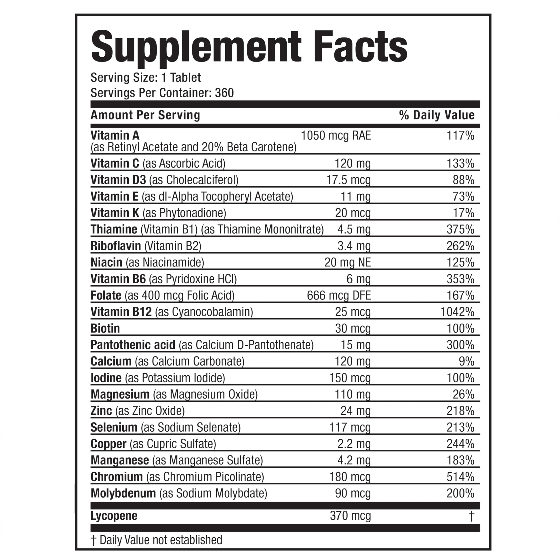 Bronson ONE Daily Mens 50+ Complete Multivitamin Multimineral, 360 Tablets Bronson buy supplements canada