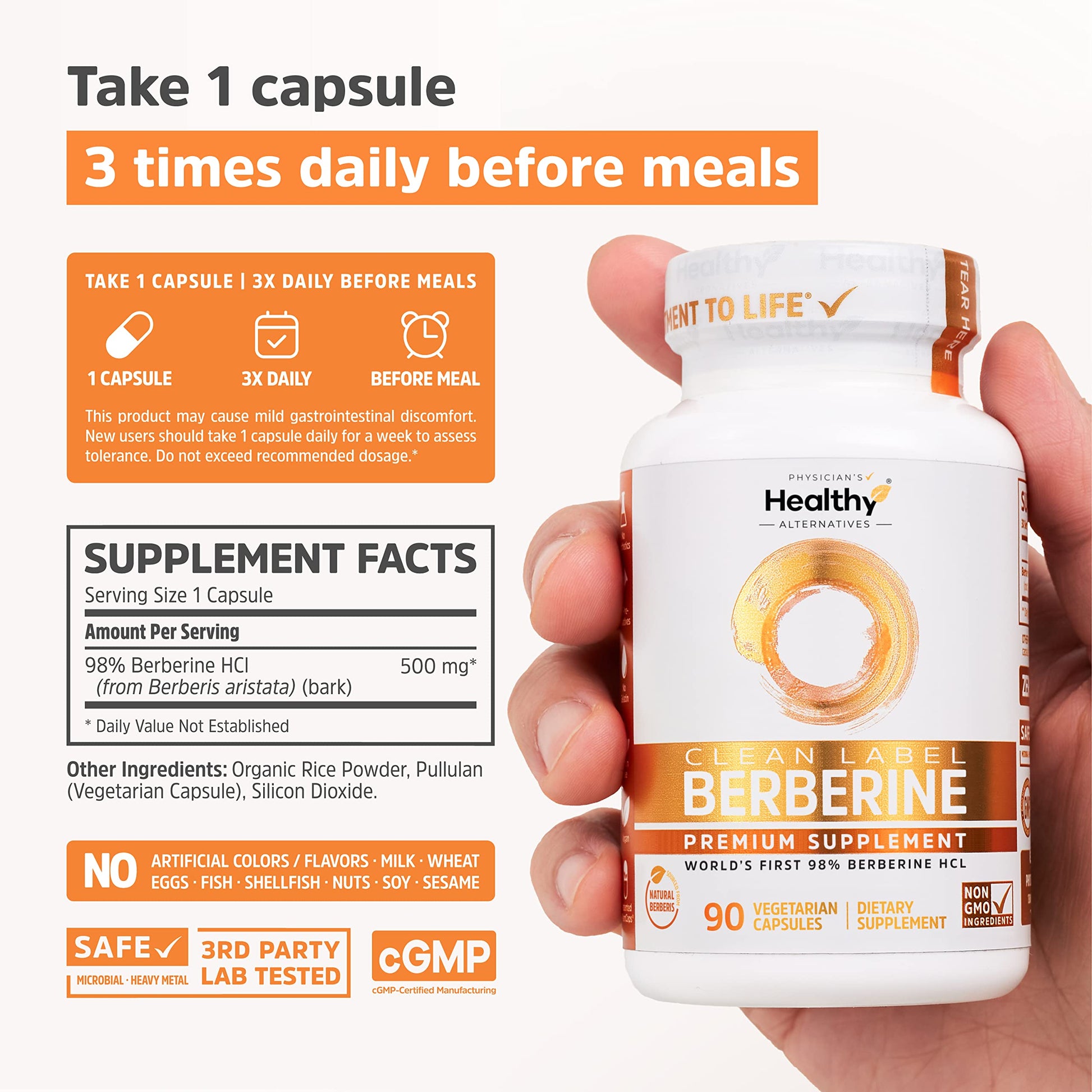 Clean Label Berberine Supplement 1500mg - Ultra Pure 98% Berberine HCl, Highest Purity Physician's Healthy Alternatives buy supplements canada