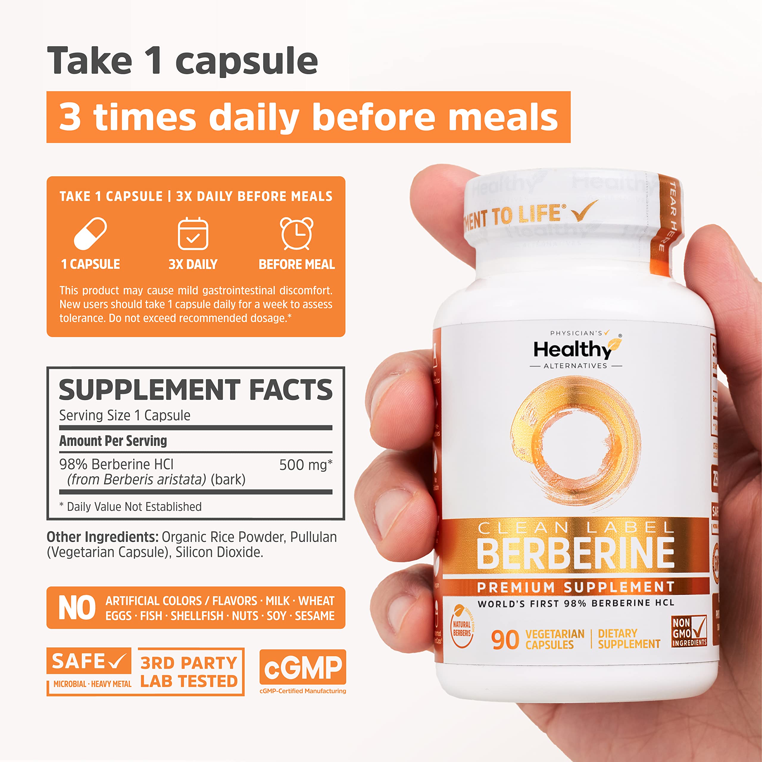 Clean Label Berberine Supplement 1500mg - Ultra Pure 98% Berberine HCl, Highest Purity Physician's Healthy Alternatives buy supplements canada