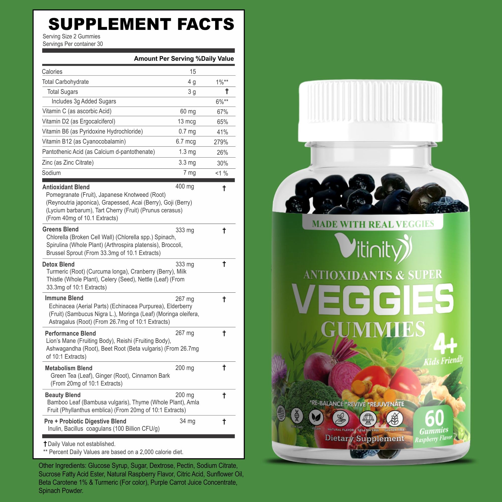 VITINITY Made with Real Super Veggies Delicious Gummy Supplement,Men,Women & Kids VITINITY buy supplements canada
