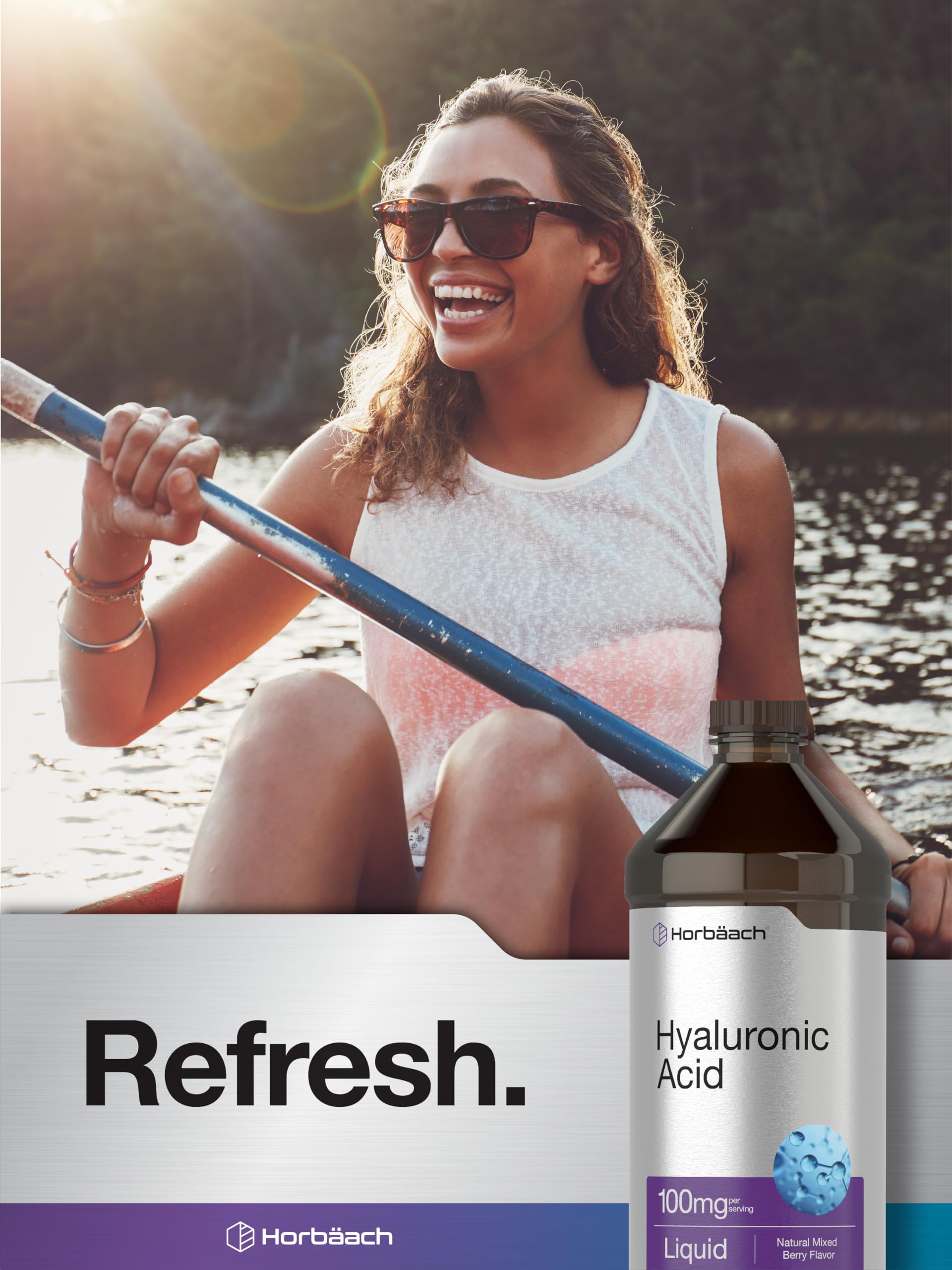 Liquid Hyaluronic Acid Supplement | 100 mg | 16 oz | Mixed Berry Flavor | Non-GMO Horbäach buy supplements canada