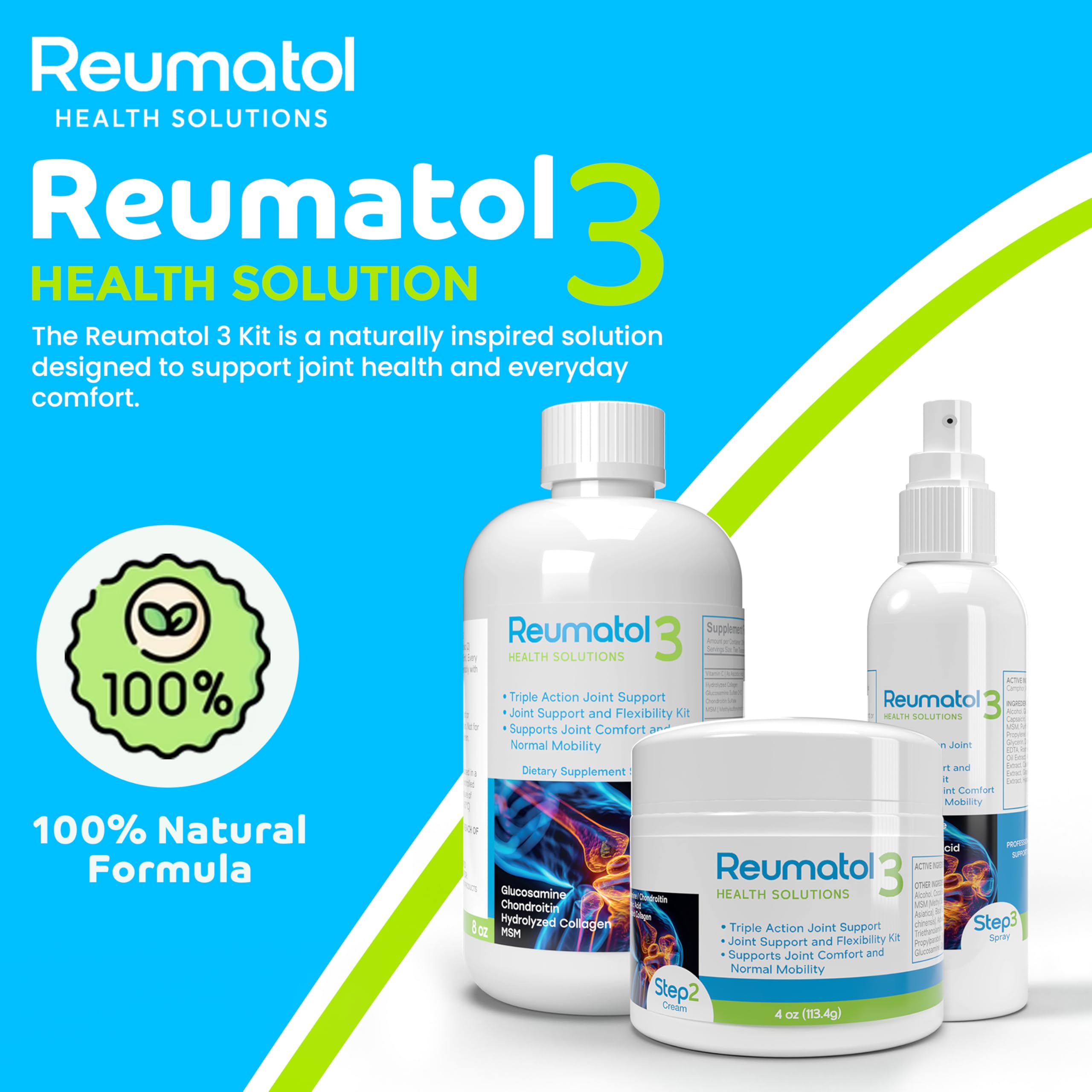 Reumatol 3 Kit – Natural Joint Support Formula for Comfort and Mobility | Helps Ease Stiffness & Promotes Flexible Joints | Herbal Blend for Daily Wellness Reumatol Health Solutions buy supplements canada