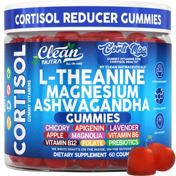 Clean Nutra Cortisol Supplement Gummies L-Theanine Magnesium Ashwagandha Apigenin Vitamin B6 Sleep and Calm Support Lavender Chicory Prebiotic Advanced Gummy Formula Clean Nutraceuticals buy supplements canada