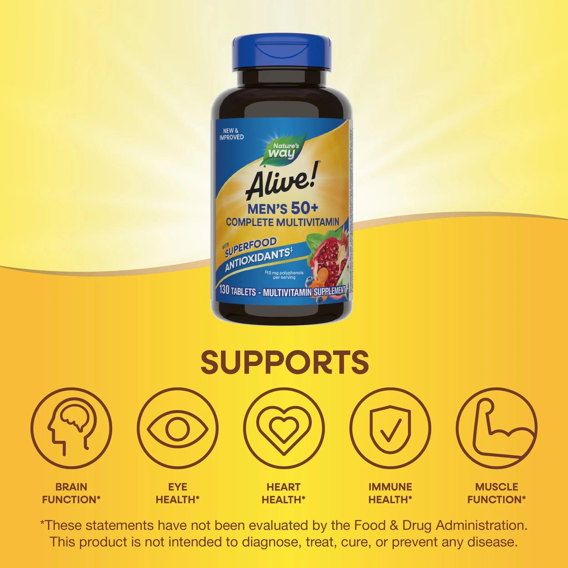 Nature’s Way Alive! Men’s 50+ Complete Multivitamin, Supports Multiple Body Systems*, Supports Cellular Energy Nature's Way buy supplements canada