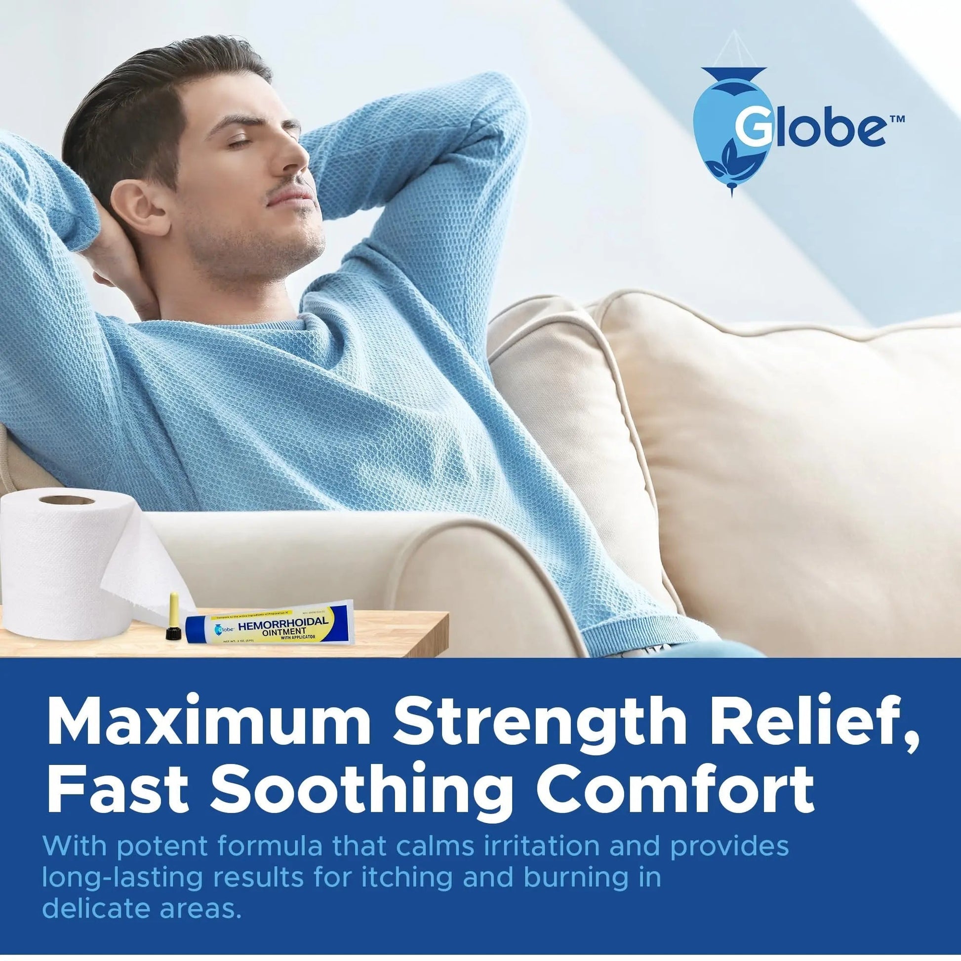 Globe Hemorrhoidal Ointment w/ Applicator, Phenylephrine HCl, Petrolatum Mineral Oil, Maximum Strength Formula for Burning, Discomfort & Itching, 2 oz Hemorrhoidal Ointment buy supplements canada