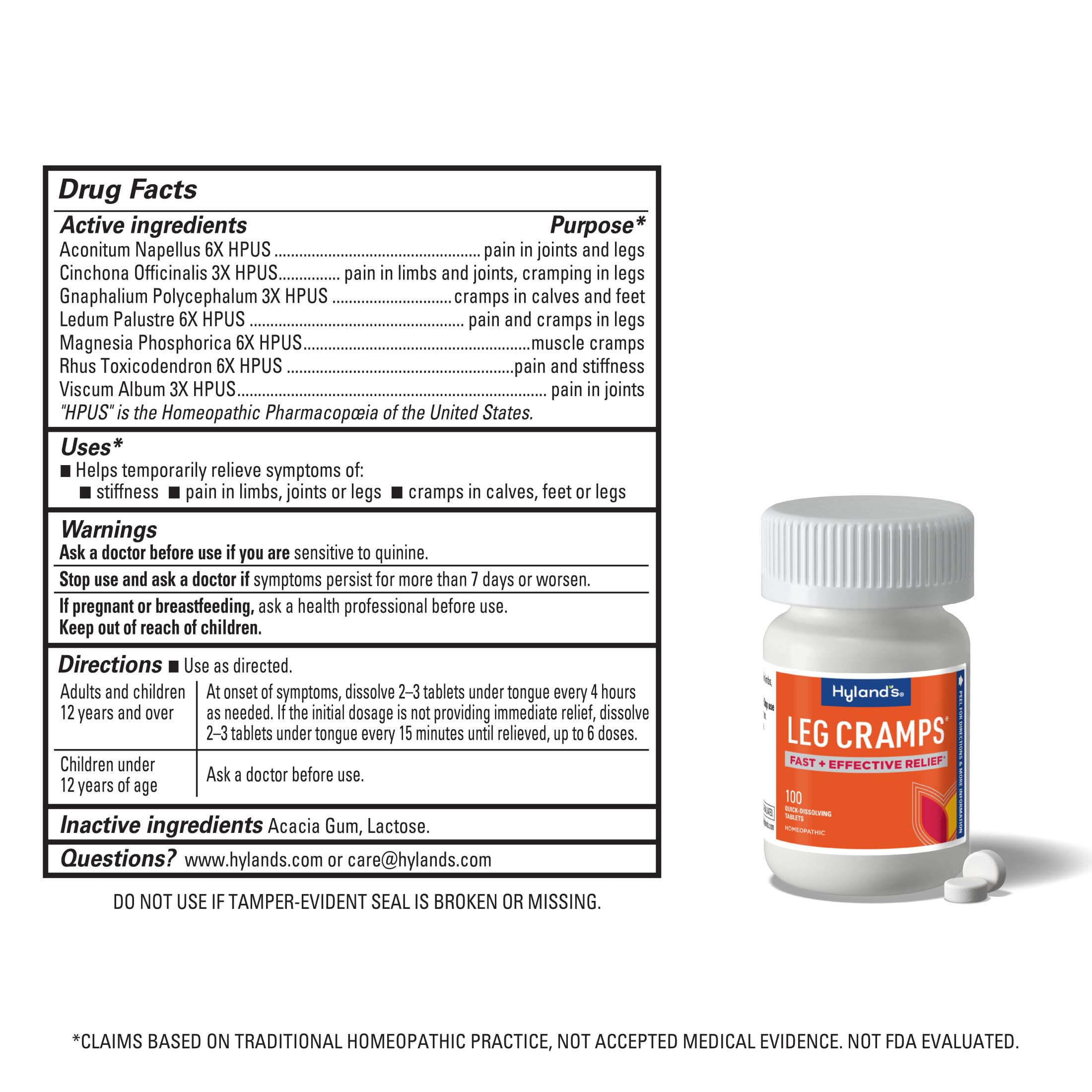 Hyland's Leg Cramps, Relief of Leg, Calf, Charley Horses, and Foot Cramps, 100 Quick-Dissolving Tablets 3-Pack (300 Total) Hyland's buy supplements canada