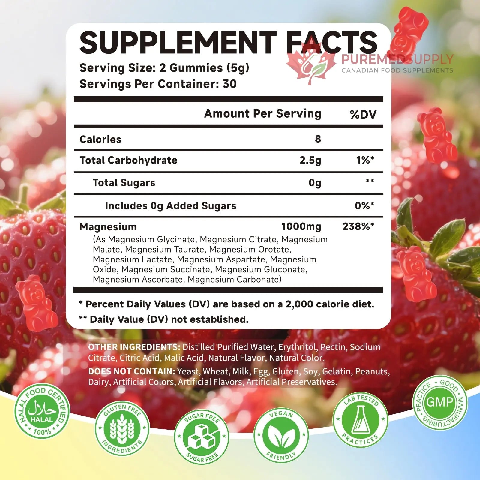 Magnesium Complex Gummies 1000mg | 12-in-1 Magnesium Complex Supplement with Glycinate, Citrate, Malate & Taurate Supports Muscle Function, Bone Health, Rest & Relaxation – Strawberry Flavor, 60 Count Mchokuu buy supplements canada