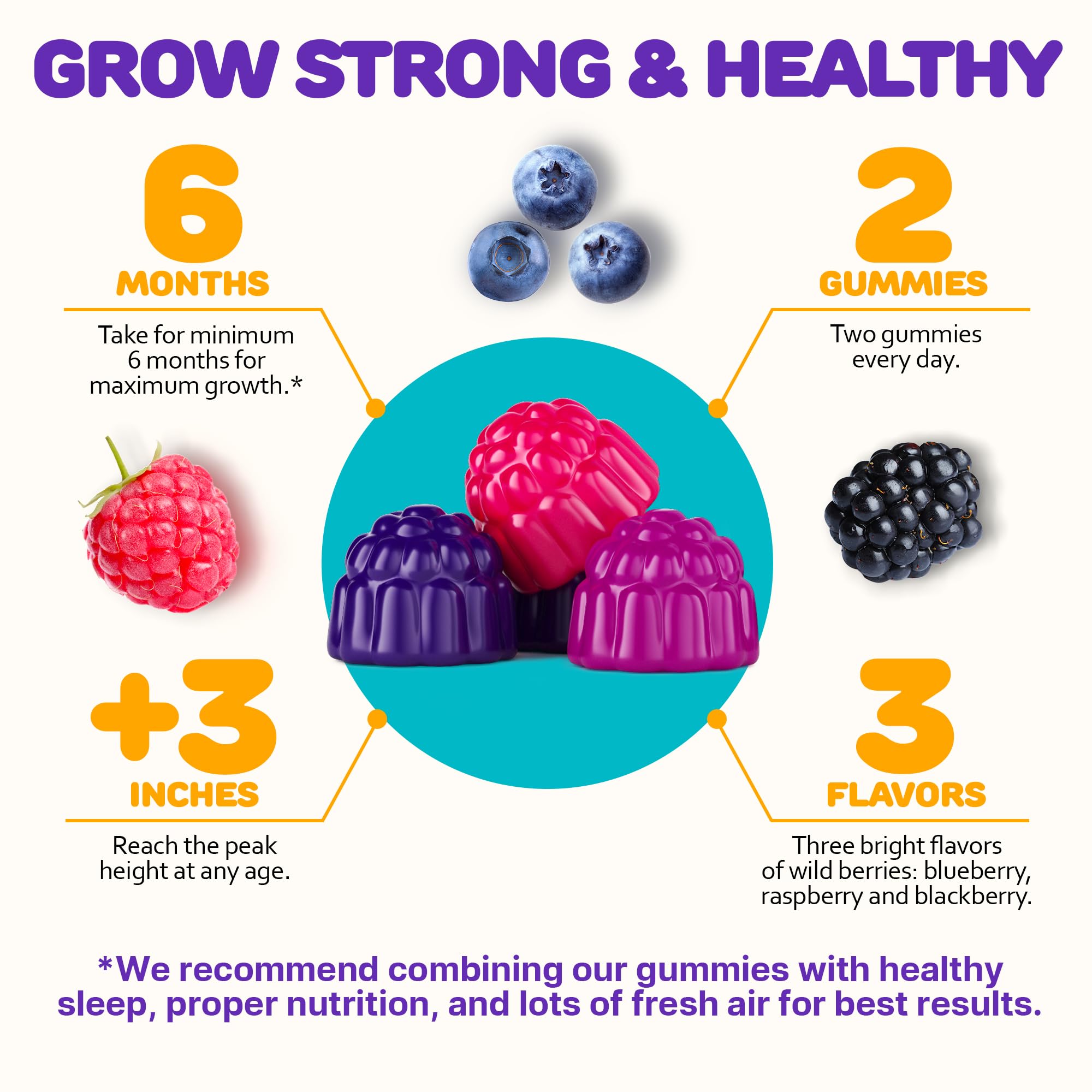 Height Growth Gummies for Kids - Growth Vitamins for Teens, Height Increase Multivitamin for Boys & Girls with Calcium Vitamin D C K2 Magnesium Zinc, Natural Height Growth Maximizer Supplement, 60 PCS SILVERPEAKS buy supplements canada