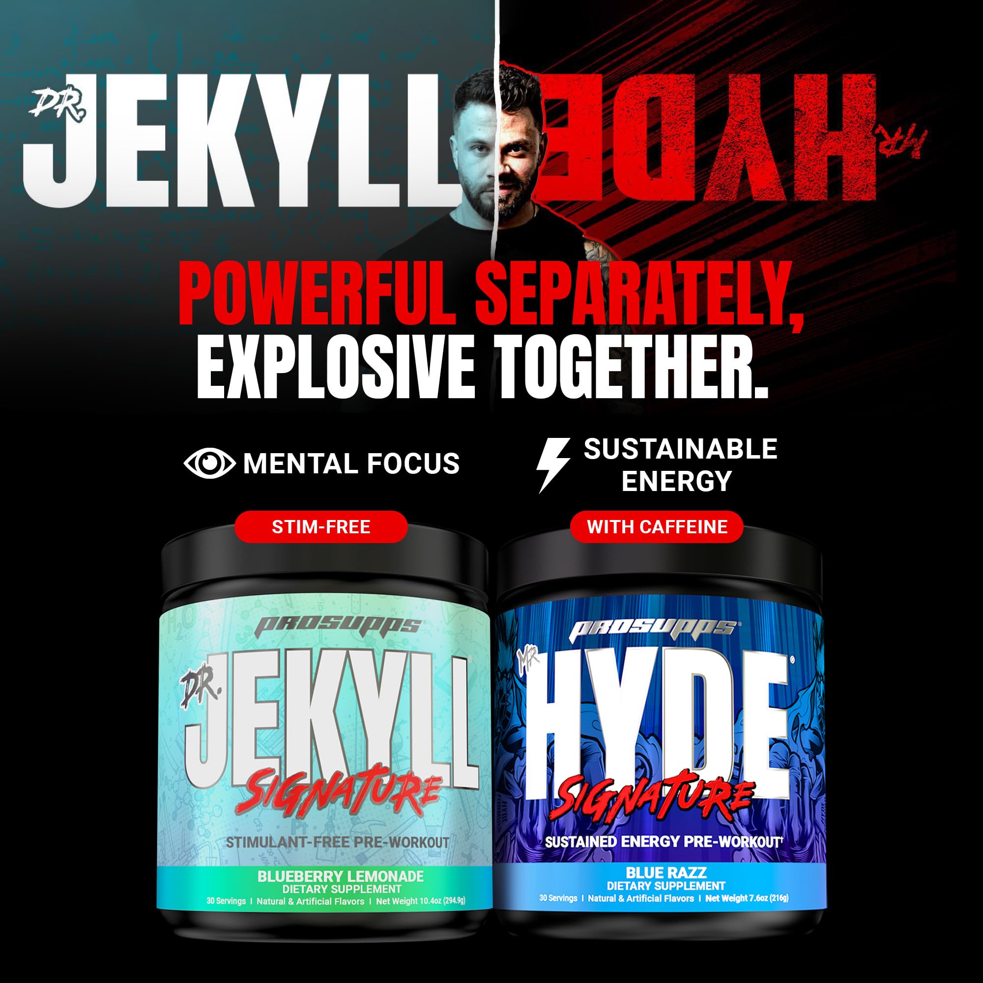 ProSupps Mr. Hyde Signature Pre Workout Powder with Creatine, Beta Alanine & Caffeine - Performance, Energy & Endurance - Clean Fitness & Gym Supplements ProSupps buy supplements canada