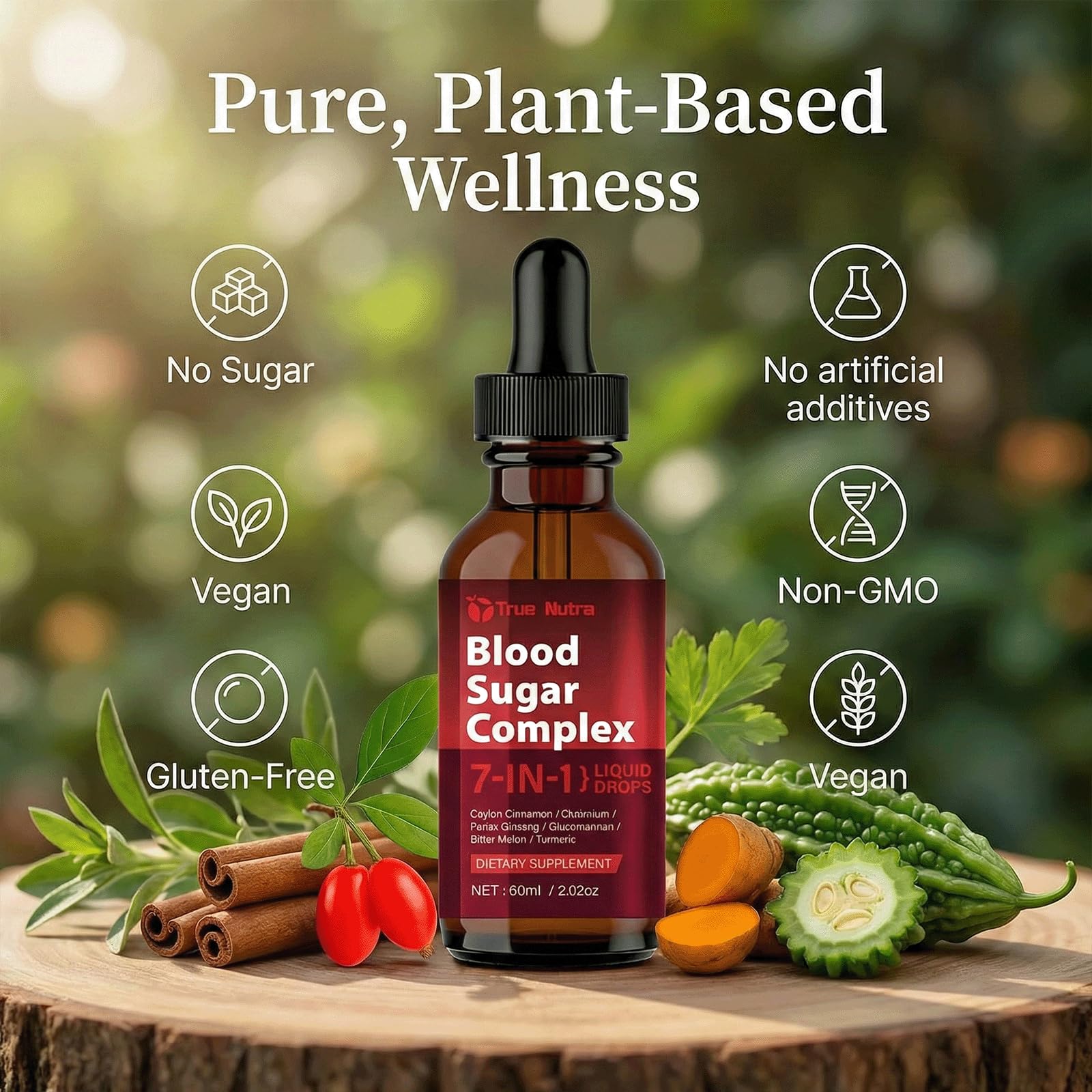 true nutra Blood Sugar Complex, 7-in-1 Formula Blood Sugar Support Supplement with Berberine, Ceylon Cinnamon, Chromium, Bitter Melon, Turmeric, Ginseng, Glucomannan (1PCS) true nutra buy supplements canada