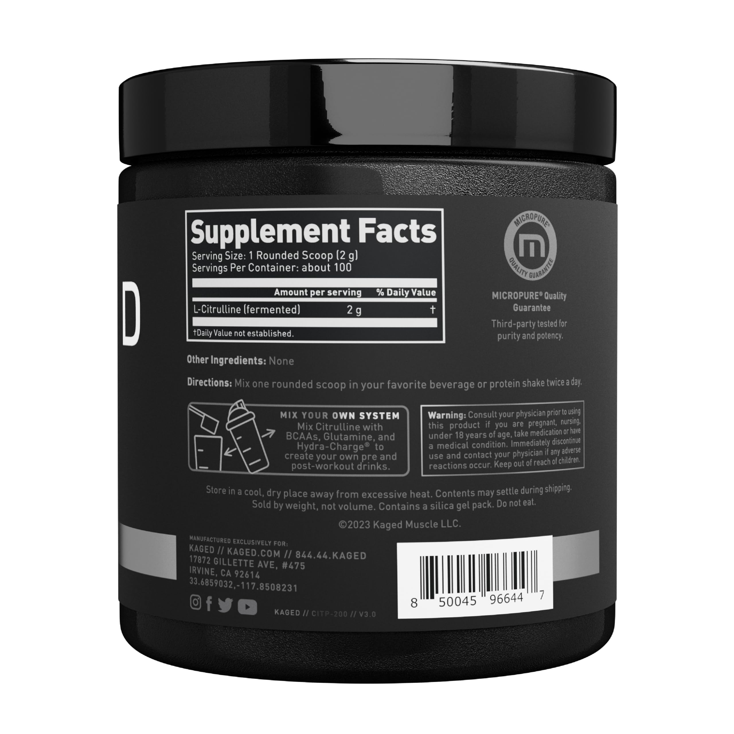 Kaged L-Citrulline Powder | Unflavored | Enhanced Pumps | Improve Muscle Vascularity | Nitric Oxide Booster | Supplements for Men & Women | 100 Servings Kaged buy supplements canada