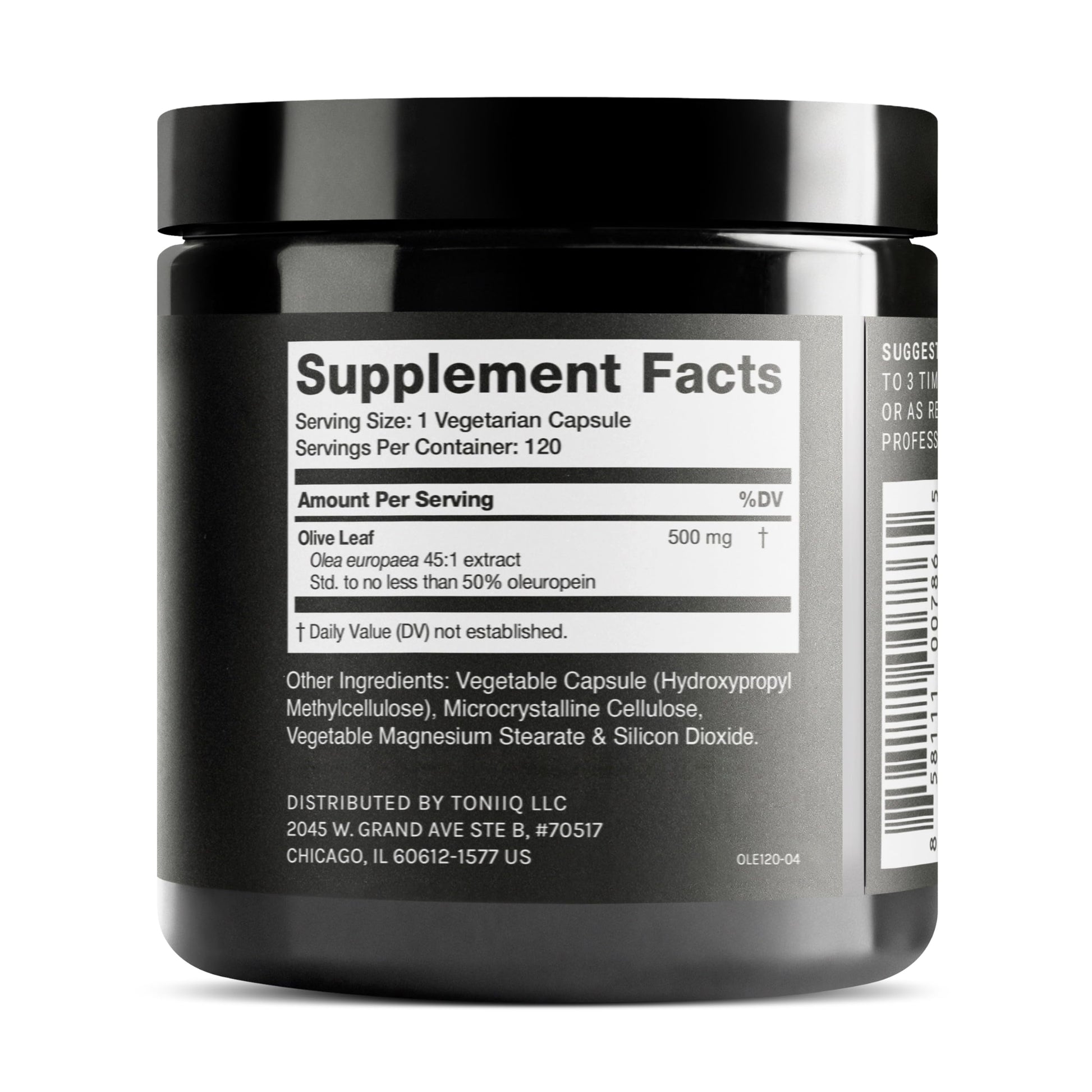 Toniiq Olive Leaf Extract - Ultra High Potency 45:1 Extract with 50% Oleuropein - Highly Concentrated - Third-Party Lab Tested - 120 Capsules Toniiq buy supplements canada