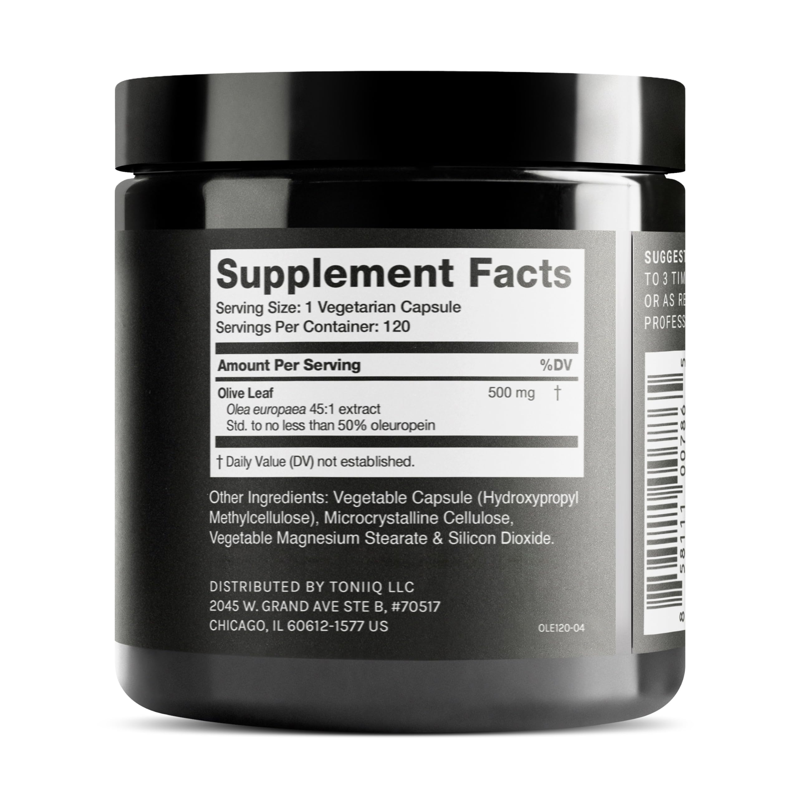 Toniiq Olive Leaf Extract - Ultra High Potency 45:1 Extract with 50% Oleuropein - Highly Concentrated - Third-Party Lab Tested - 120 Capsules Toniiq buy supplements canada