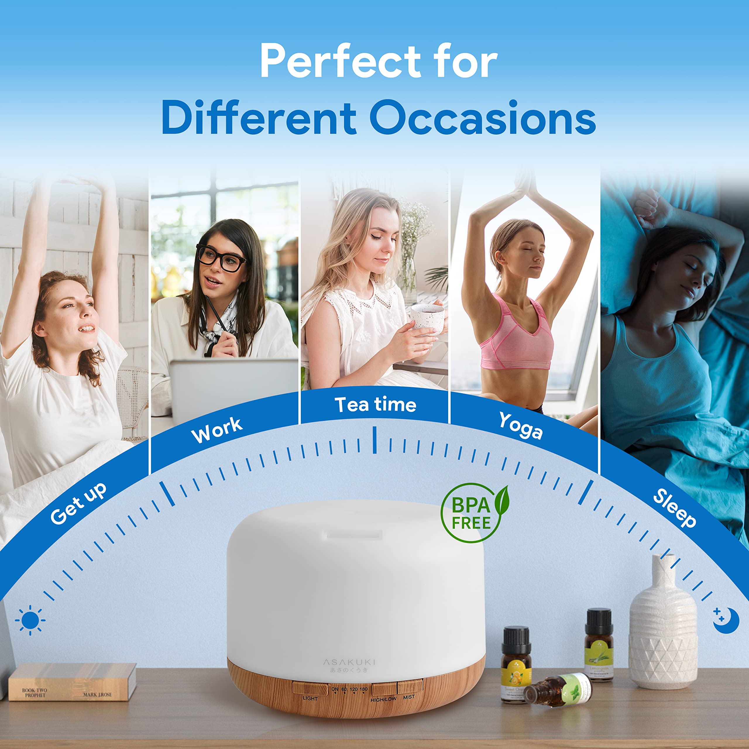 ASAKUKI 500ml Premium, Essential Oil Diffuser with Remote Control, 5 in 1 Ultrasonic Aromatherapy Fragrant ASAKUKI buy supplements canada