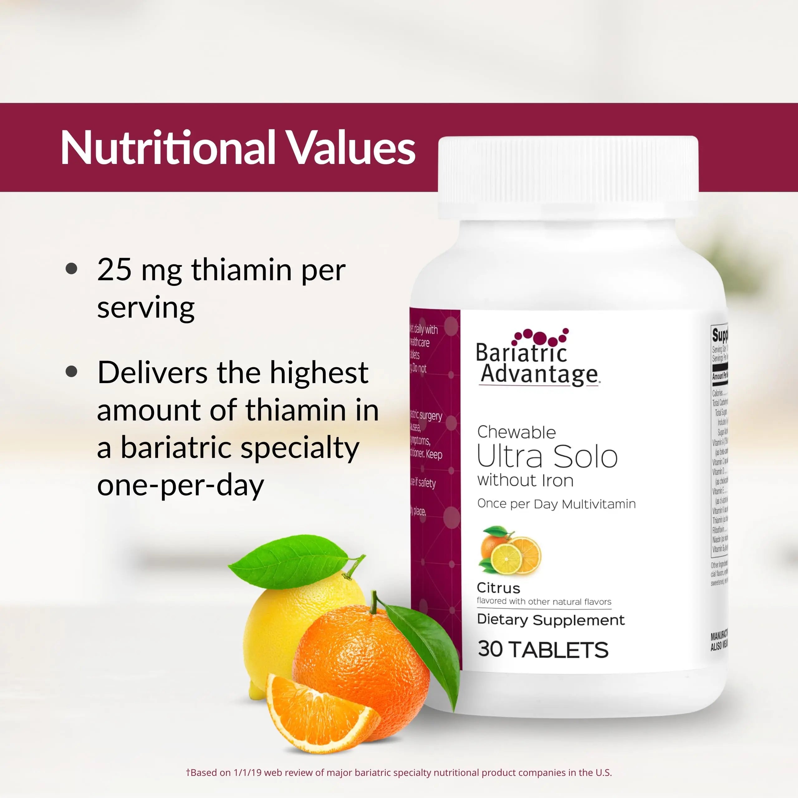 Bariatric Advantage Chewable Ultra Solo Without Iron - Once-Per-Day Daily Multivitamin - for Bariatric Surgery Patients Bariatric Advantage buy supplements canada