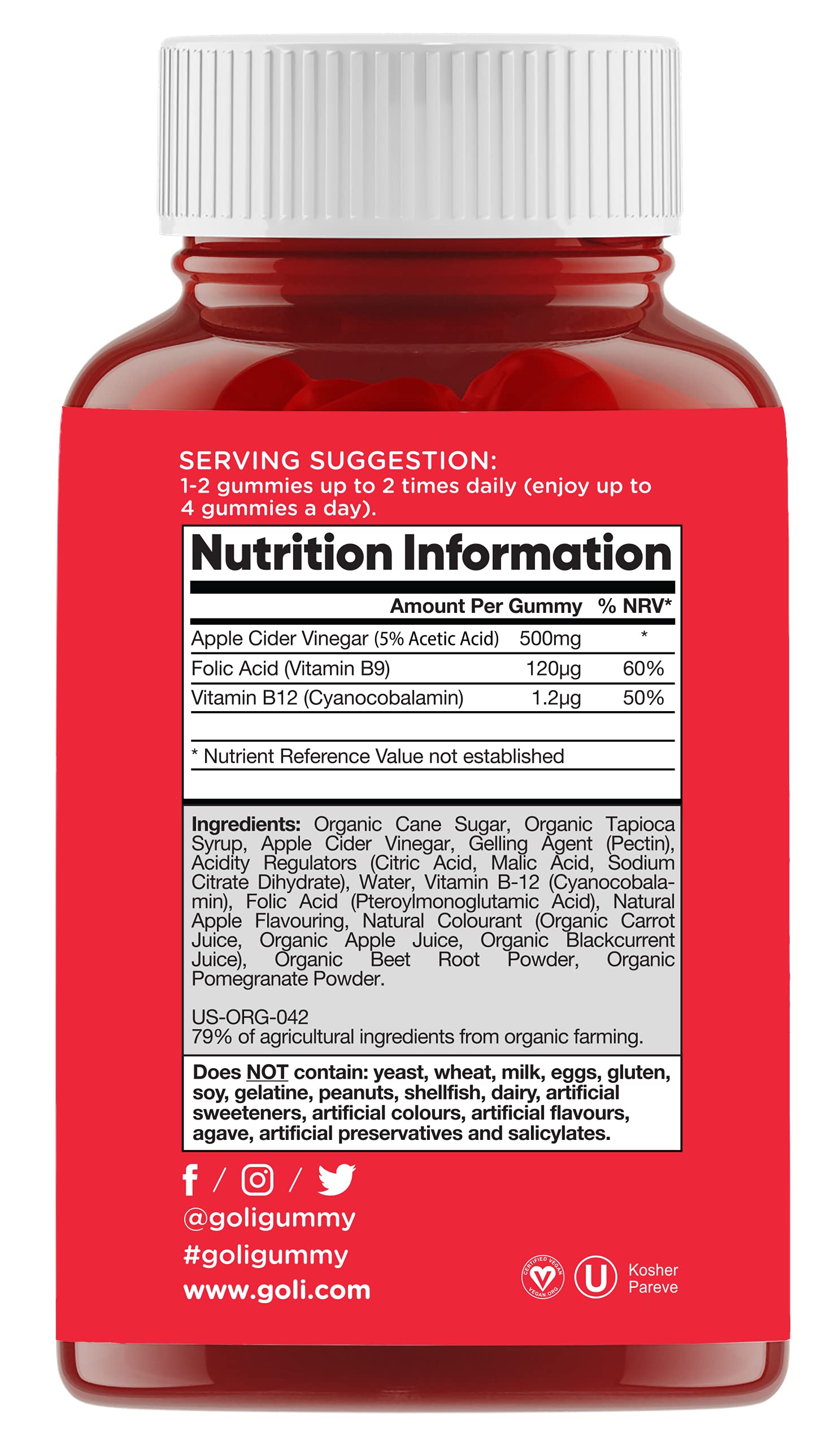 Goli Nutrition Goli nutrition World's First Apple Cider Vinegar Gummies 60 Count, 60 Count Goli buy supplements canada