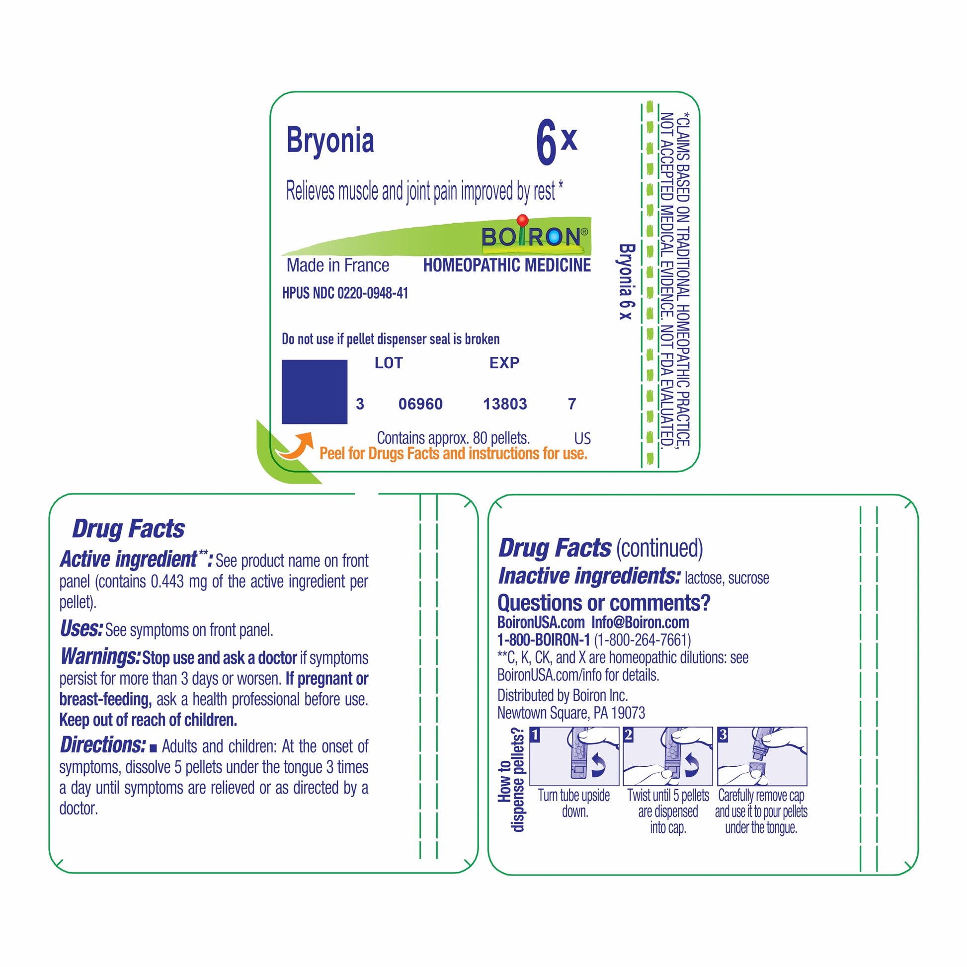 Boiron Bryonia 6X Homeopathic Medicine for Muscle & Joint Pain - 80 Pellets Boiron buy supplements canada