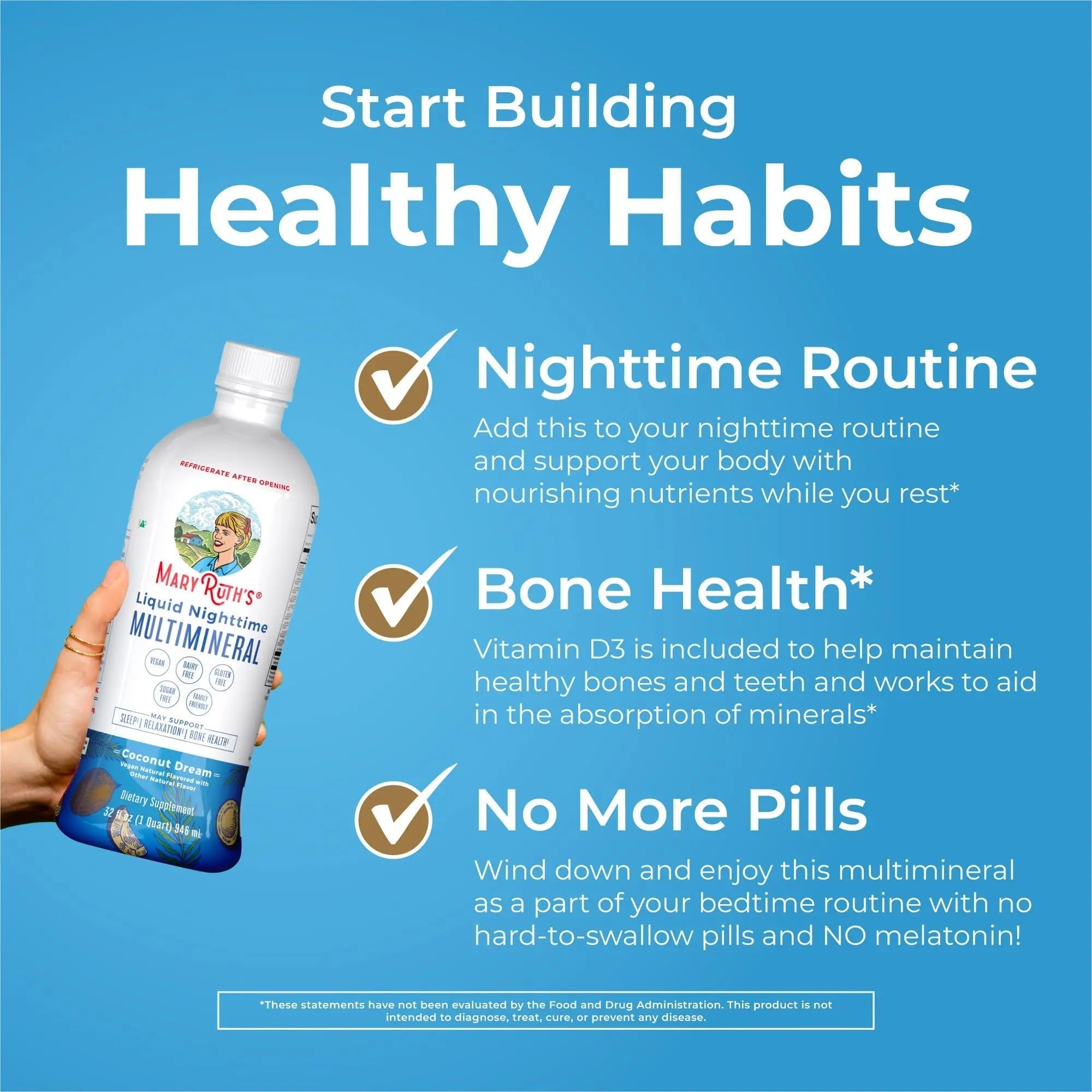 MaryRuth's Multivitamin Gummies for Women (Strawberry) & Liquid Nighttime Multimineral (Coconut, 32oz) | Clean Label Project Verified MARYRUTH'S buy supplements canada