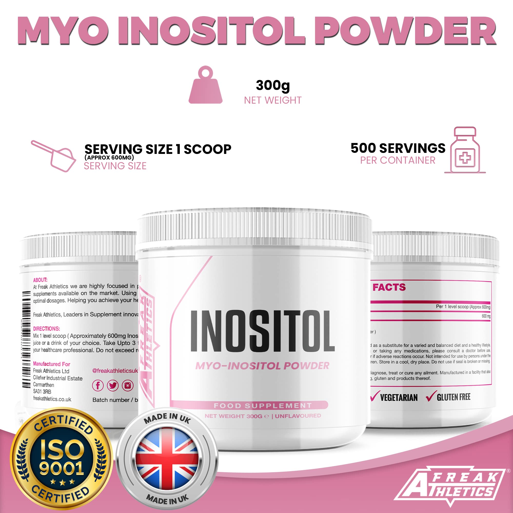 Inositol (Myo-Inositol) Powder 300g | Premium Myo Inositol Powder - Supports Women Freak Athletics buy supplements canada