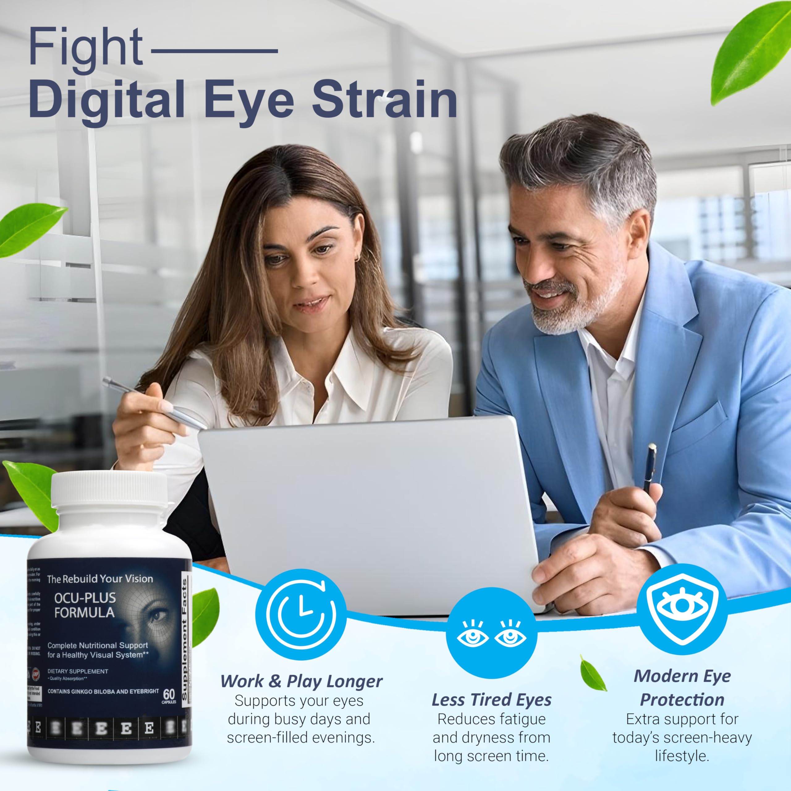 Rebuild Your Vision Ocu-Plus Formula – Eye Health Supplement with Lutein & Zeaxanthin – Supports Visual Clarity, Night Vision & Macular Health – with Bilberry, Ginkgo Biloba & NAC – 60 Capsules Rebuild Your Vision buy supplements canada