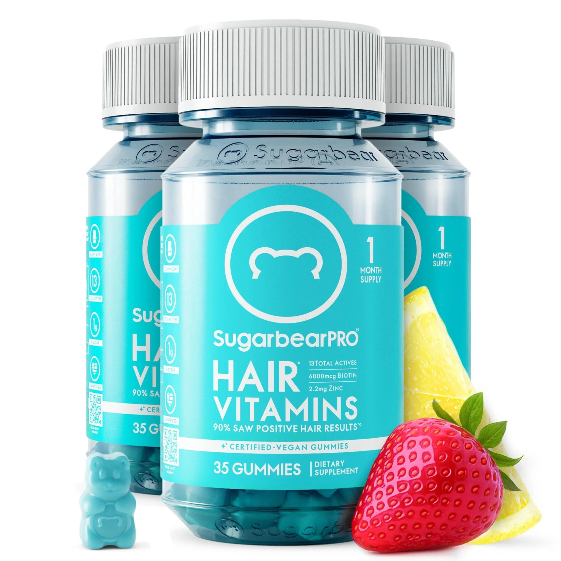 SugarBearPro Hair Vitamin Gummy 3 Month Supply Extra Strength Biotin 6000mcg, Growth for Men & Women, Vegan Vitamin B12 SugarBearHair buy supplements canada