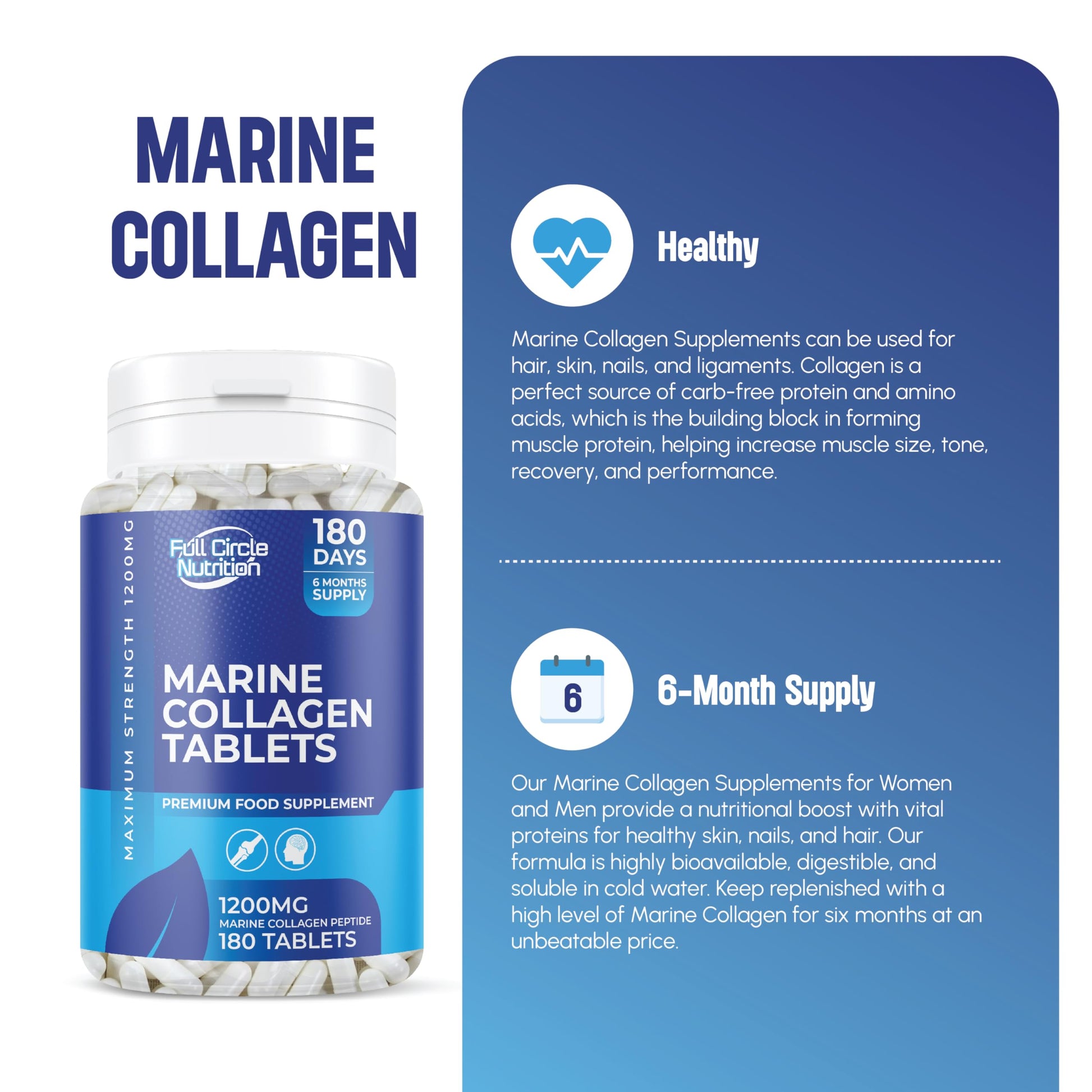 Marine Collagen Tablets 1200MG - 2400MG - 180 Days Supply Generic buy supplements canada