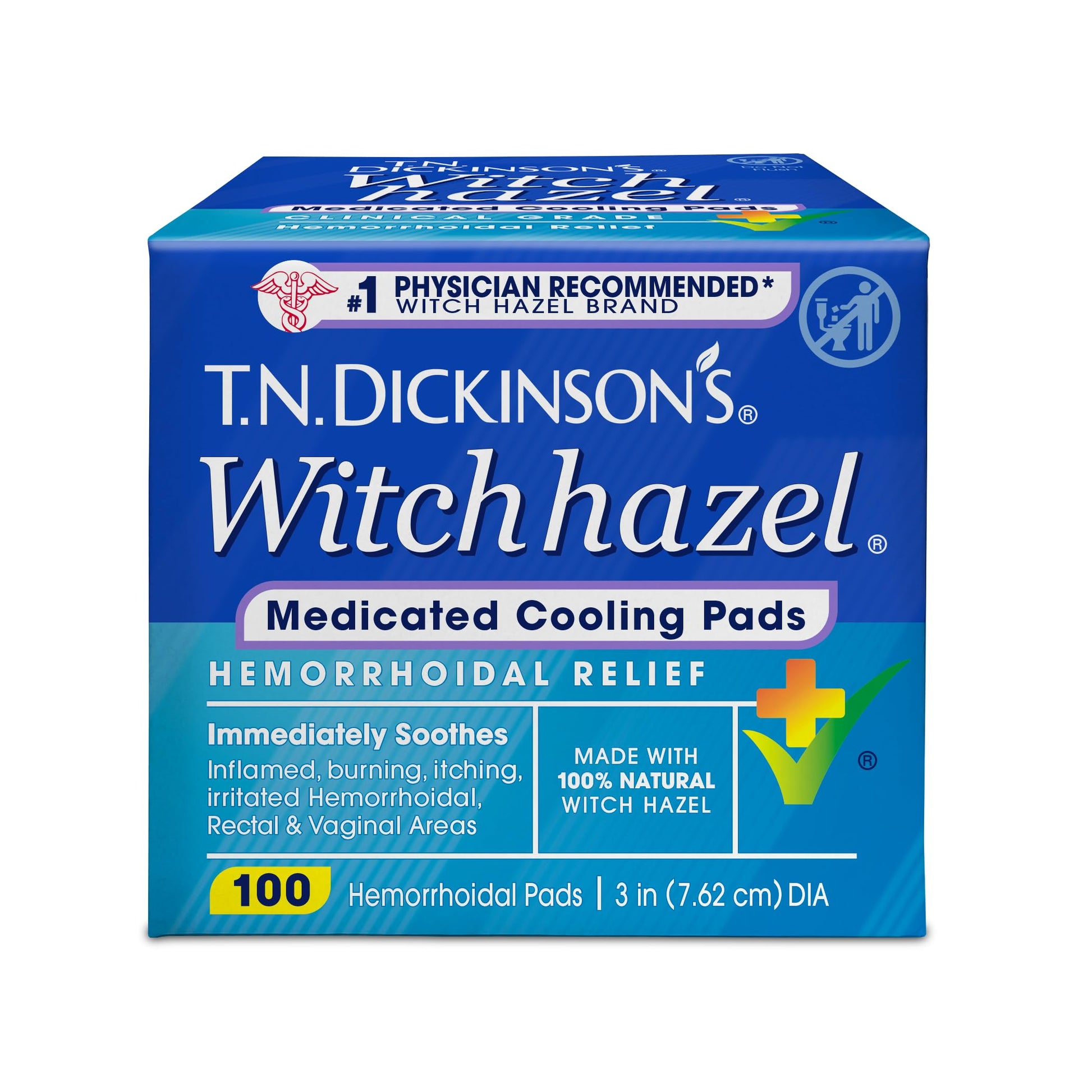T.N. Dickinson’s Medicated Cooling Pads with Witch Hazel and Aloe | Hemorrhoid Treatment, Postpartum Care, Feminine & Rectal Relief | 100 Rounds T.N. Dickinson's buy supplements canada