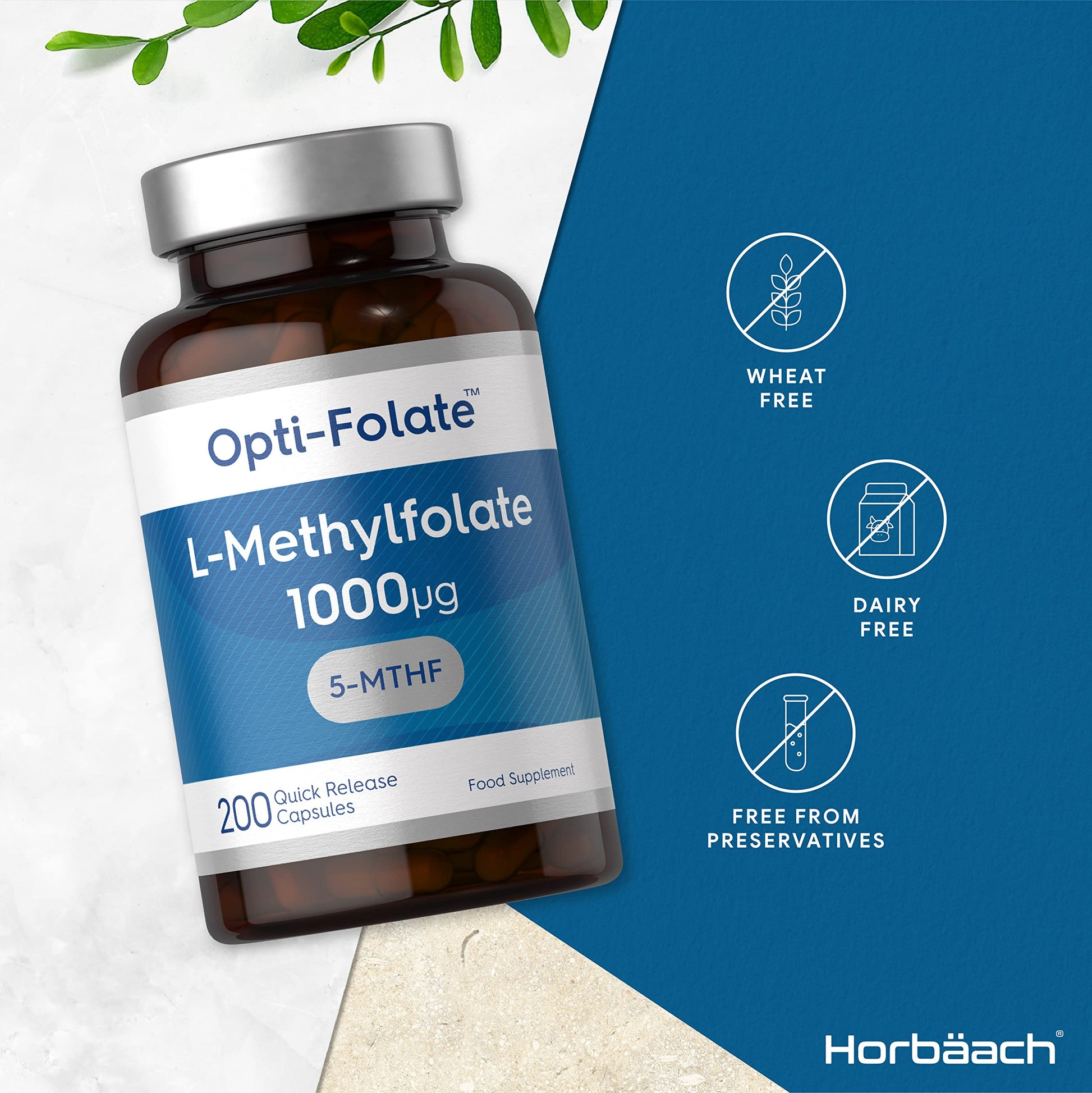 L-Methylfolate 1000ug | 200 Capsules | 5-MTHF Folate Supplement | Active Form Horbäach buy supplements canada