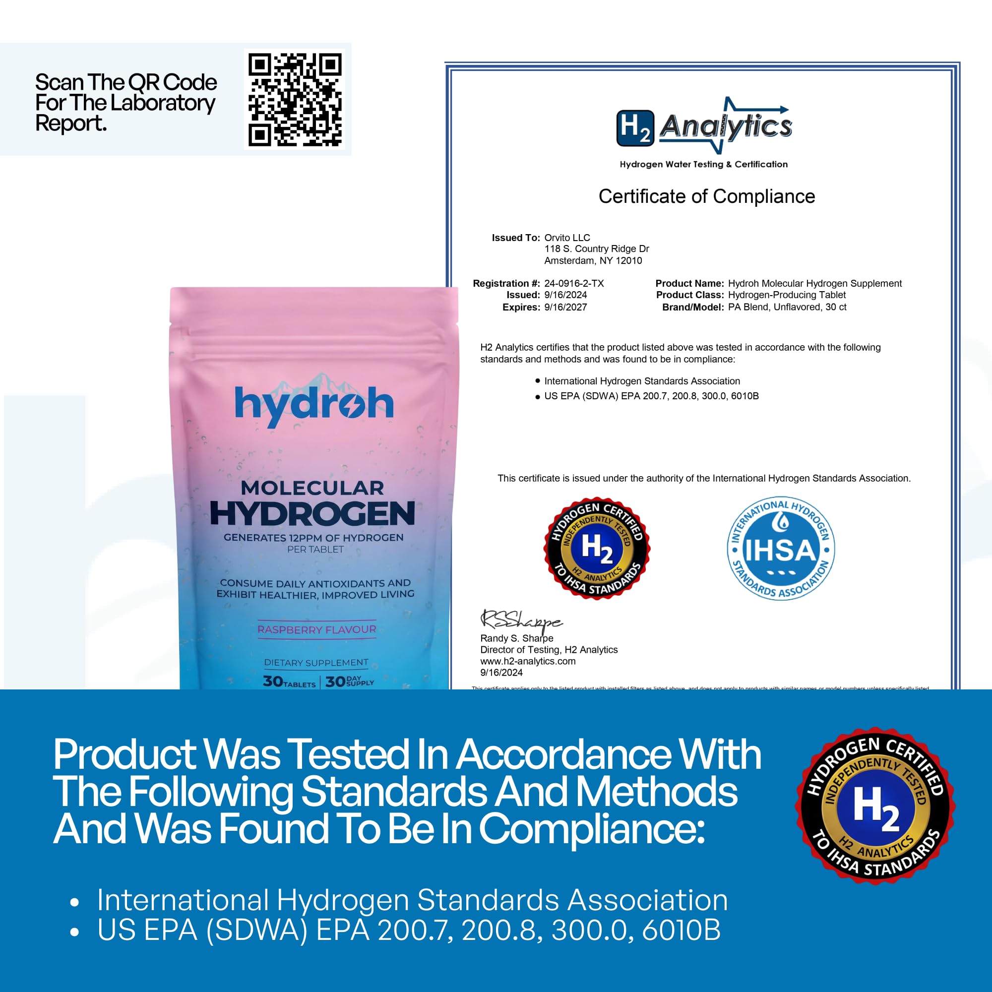 Hydrogen Water Tablets, Molecular Hydrogen Tablets for Drinking Water, Antioxidant-Rich, Supports Brain Energy & Health - Quick-Dissolving - Raspberry H2 Tabs hydroh buy supplements canada