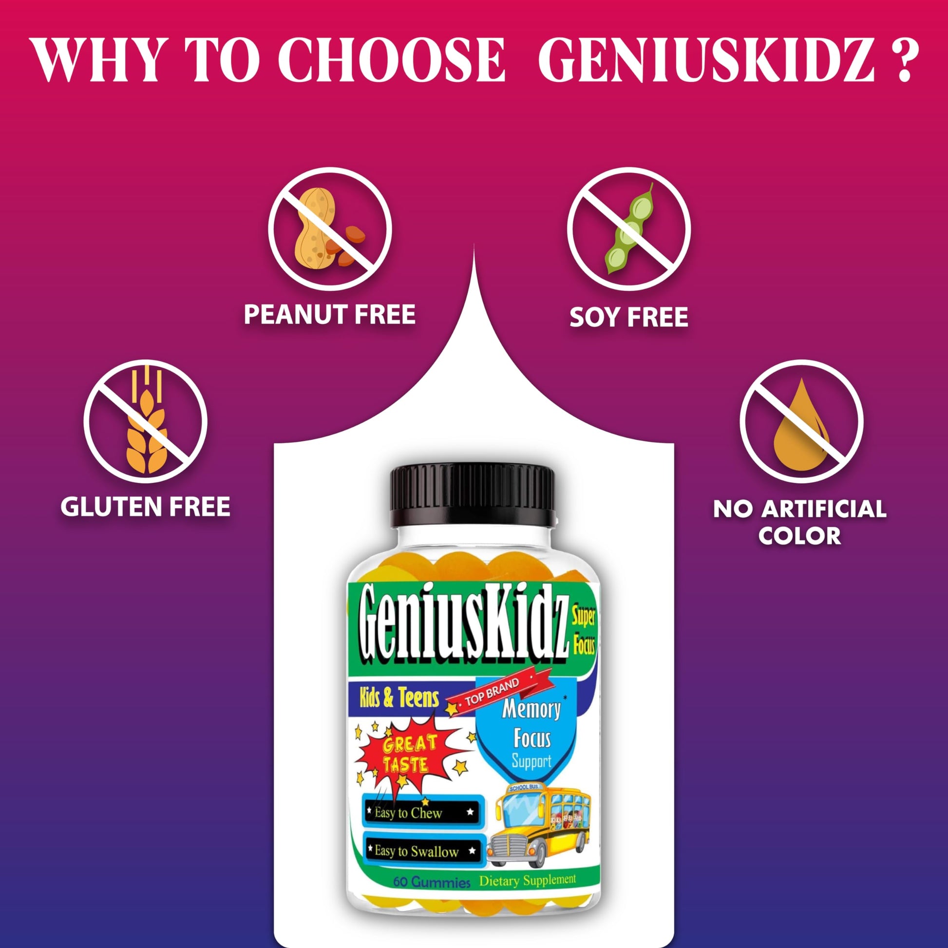 Celebrity Lifestyle Product Brain Support Focus Supplement for Kid and Teens Omega 3 Gummy Vitamin Memory and Attention, Brain Booster, Kid Focus Attention Supplement(1 Bottle) DHA 60ct Celebrity LifeStyle Product buy supplements canada
