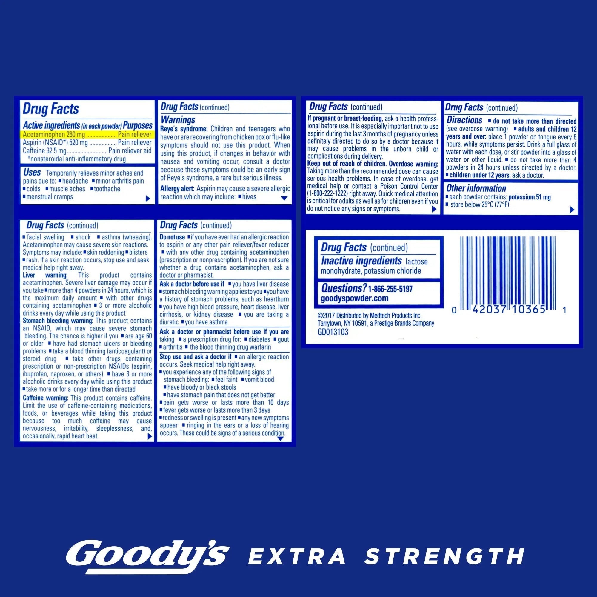 Goody's Pain Relief Powders, Extra Strength Headache Powder, 50 ct (Pack of 1) Goody's buy supplements canada
