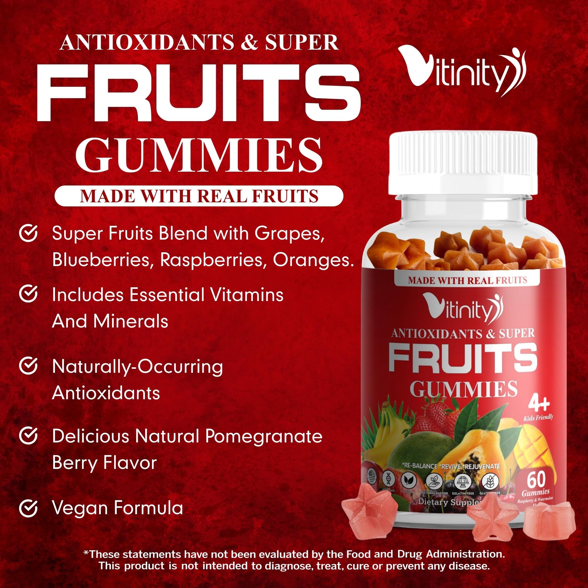 VITINITY Made with Real Fruit-Real Veggie Gummies-Superfood Vegetable Vitamin Sup VITINITY buy supplements canada
