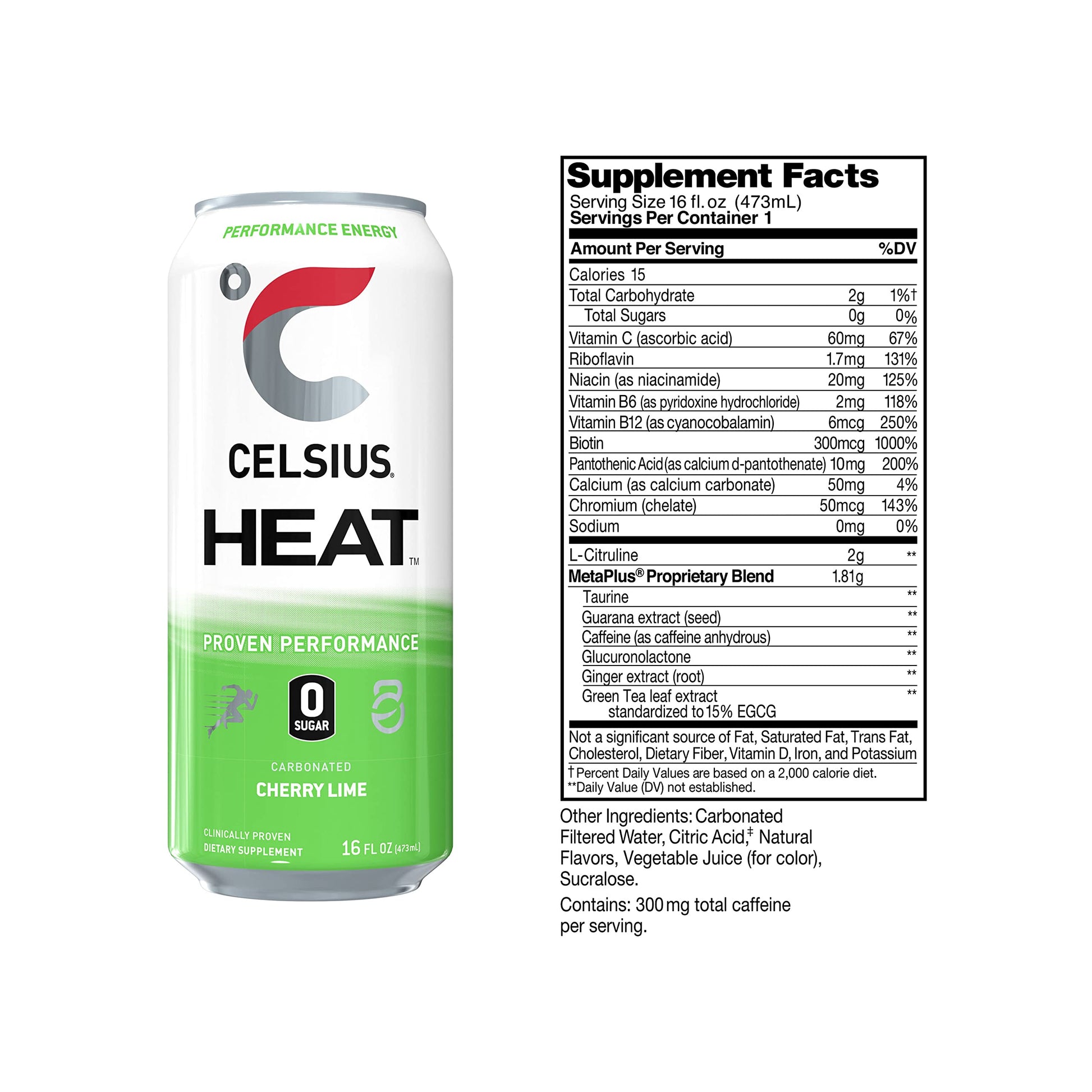 CELSIUS HEAT Performance Energy Drink, Cherry Lime, 16 Fl Oz (Pack of 12) CELSIUS buy supplements canada