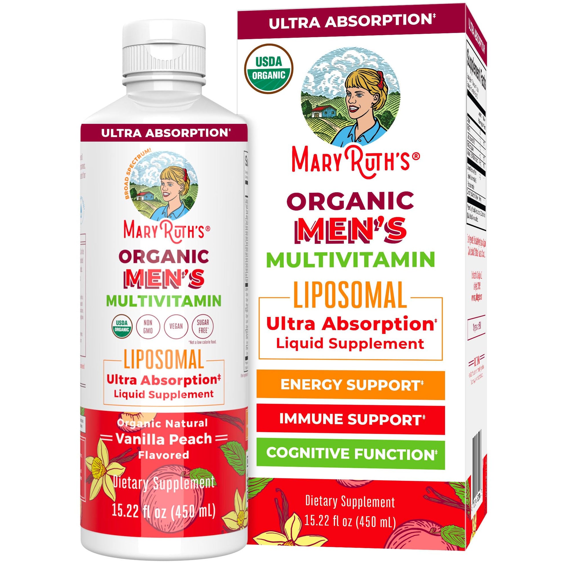MaryRuth Organics Multivitamin for men | Sugar Free mens Multivitamin | Liquid Vitamins for men | Immune Support Supplement | Cognitive Health & Overall Wellness | Vegan | Non-GMO | 15.22 Fl Oz MARYRUTH'S buy supplements canada