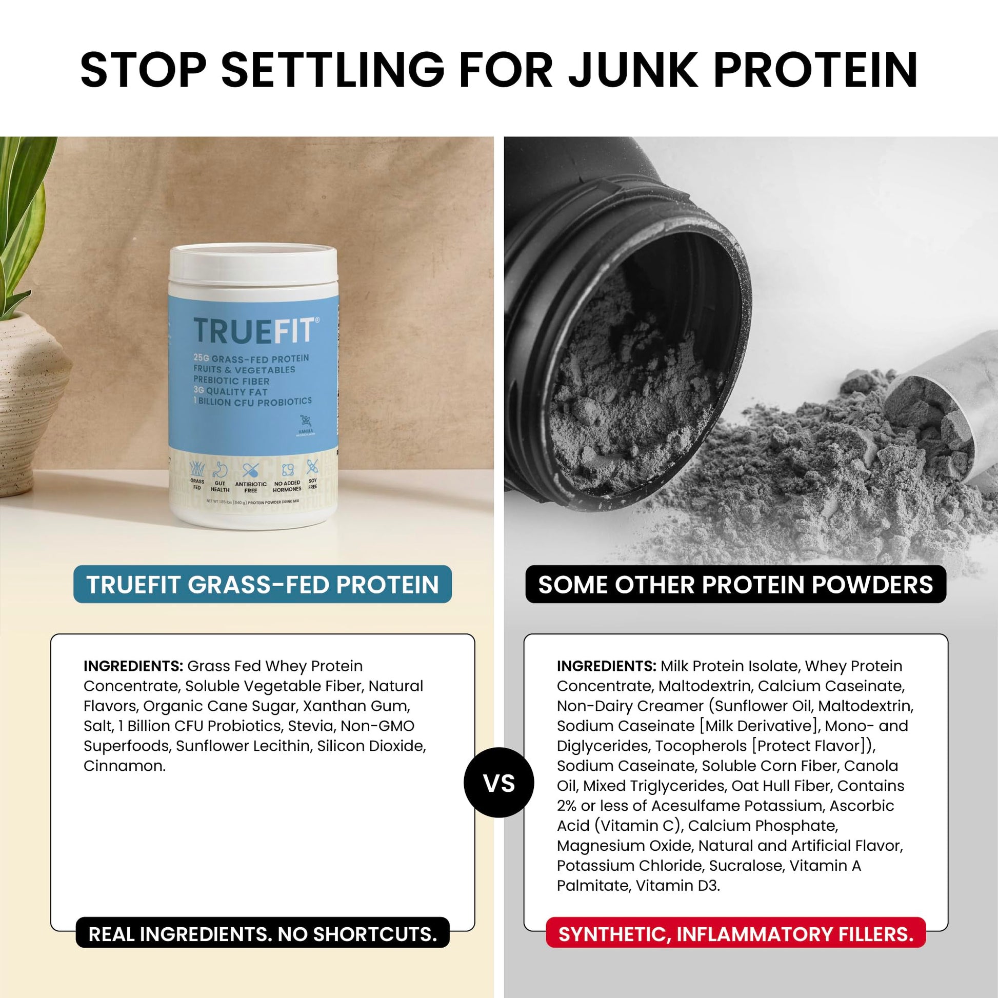 TrueFit High Fiber Protein Powder, Grass-Fed Whey Meal Replacement Shake with Prebiotics, Probiotics, & Organic Superfoods, Keto Friendly, Gluten Free RSP NUTRITION buy supplements canada