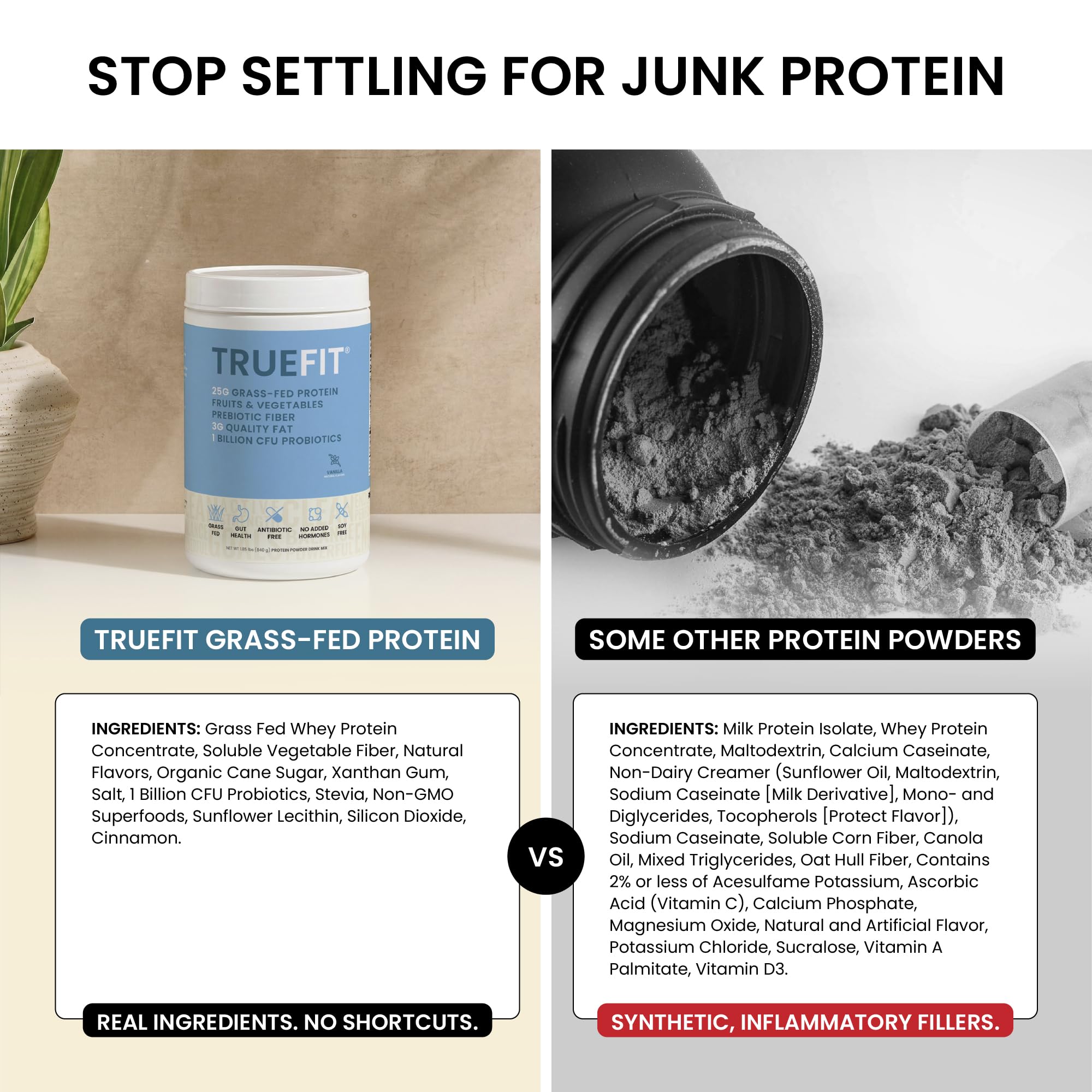 TrueFit High Fiber Protein Powder, Grass-Fed Whey Meal Replacement Shake with Prebiotics, Probiotics, & Organic Superfoods, Keto Friendly, Gluten Free RSP NUTRITION buy supplements canada