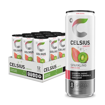 CELSIUS Sparkling Kiwi Guava, Functional Essential Energy Drink 12 Fl Oz (Pack of 12) CELSIUS buy supplements canada