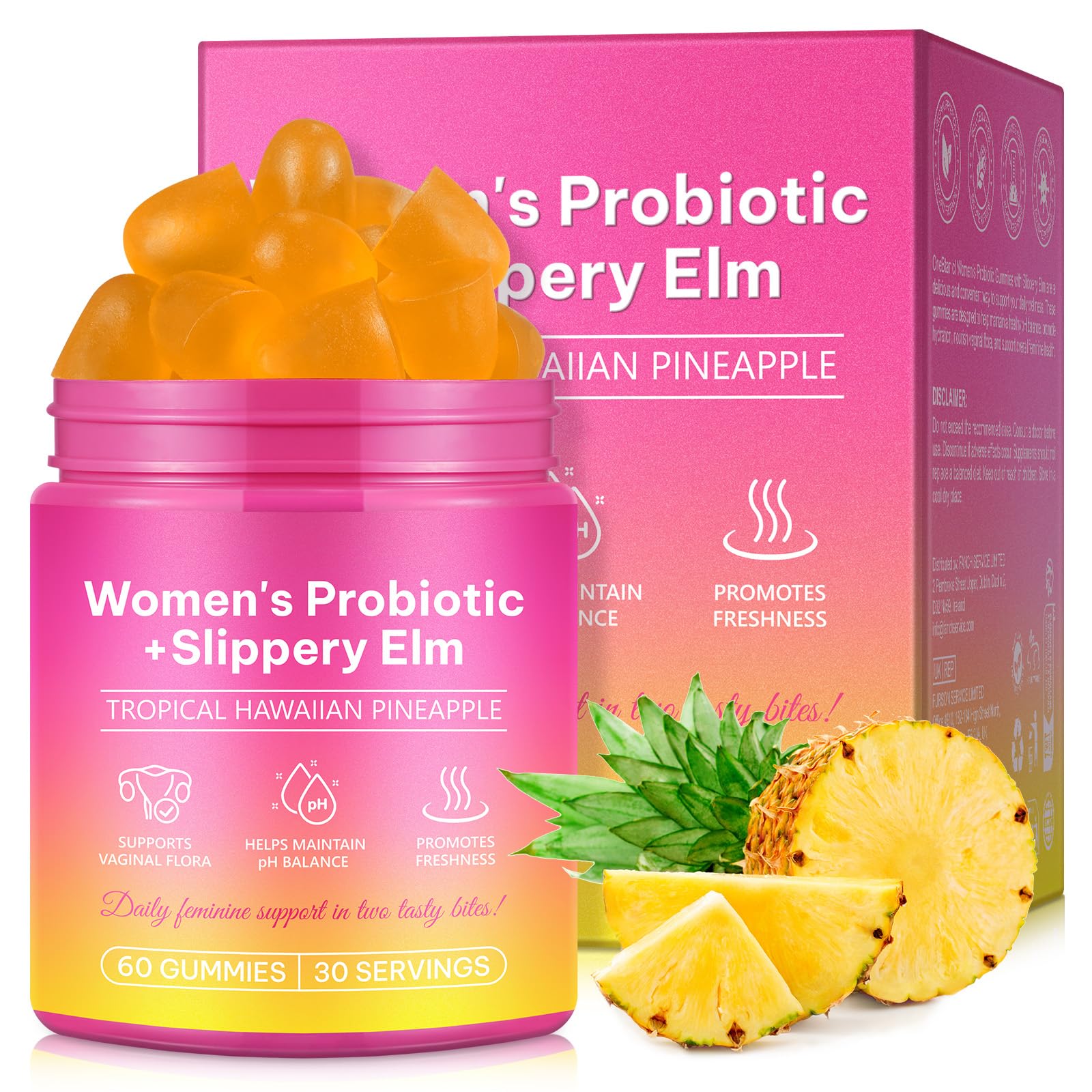 Beyxdu Probiotics for Women Gummies with Slippery Elm Feminine Balance Gummies for Women Vaginal Probiotics with Prebiotics & Lactobacillus Probiotic Blend Vaginal Odor & Vaginal Flora 60Gummy Beyxdu buy supplements canada