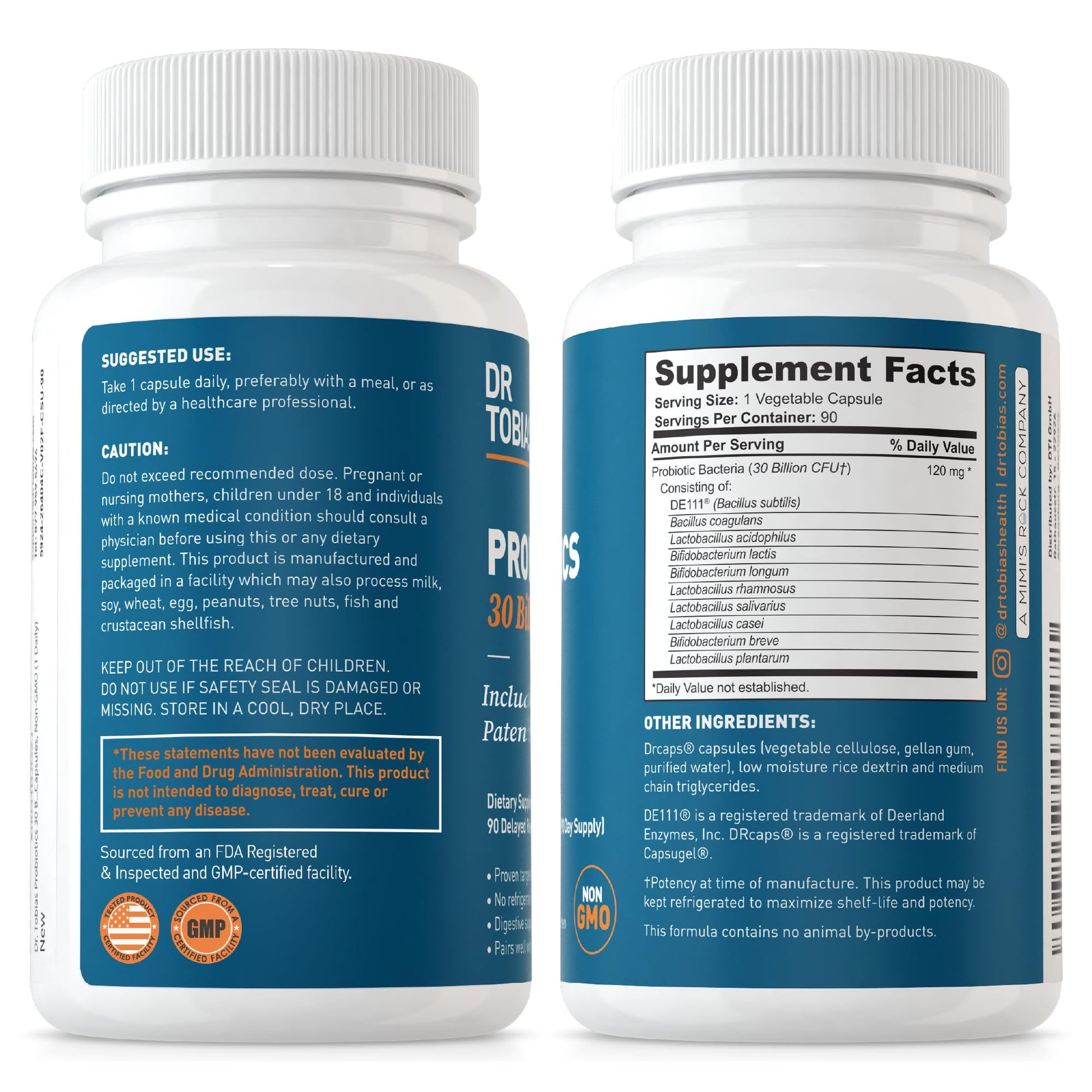 Dr. Tobias Probiotics 30 Billion, 10 Strains, 30 Billion CFU's, Targeted Release Probiotics Dr. Tobias buy supplements canada