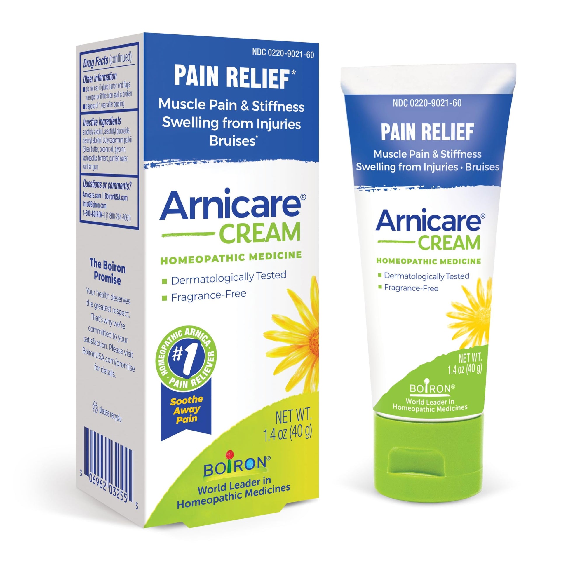 Boiron Arnicare Cream for Relief for Joint Pain, Muscle Pain, Muscle Soreness, and Swelling from Bruises or Injury - Fast Absorbing and Fragrance-Free - 1.3 oz Boiron buy supplements canada