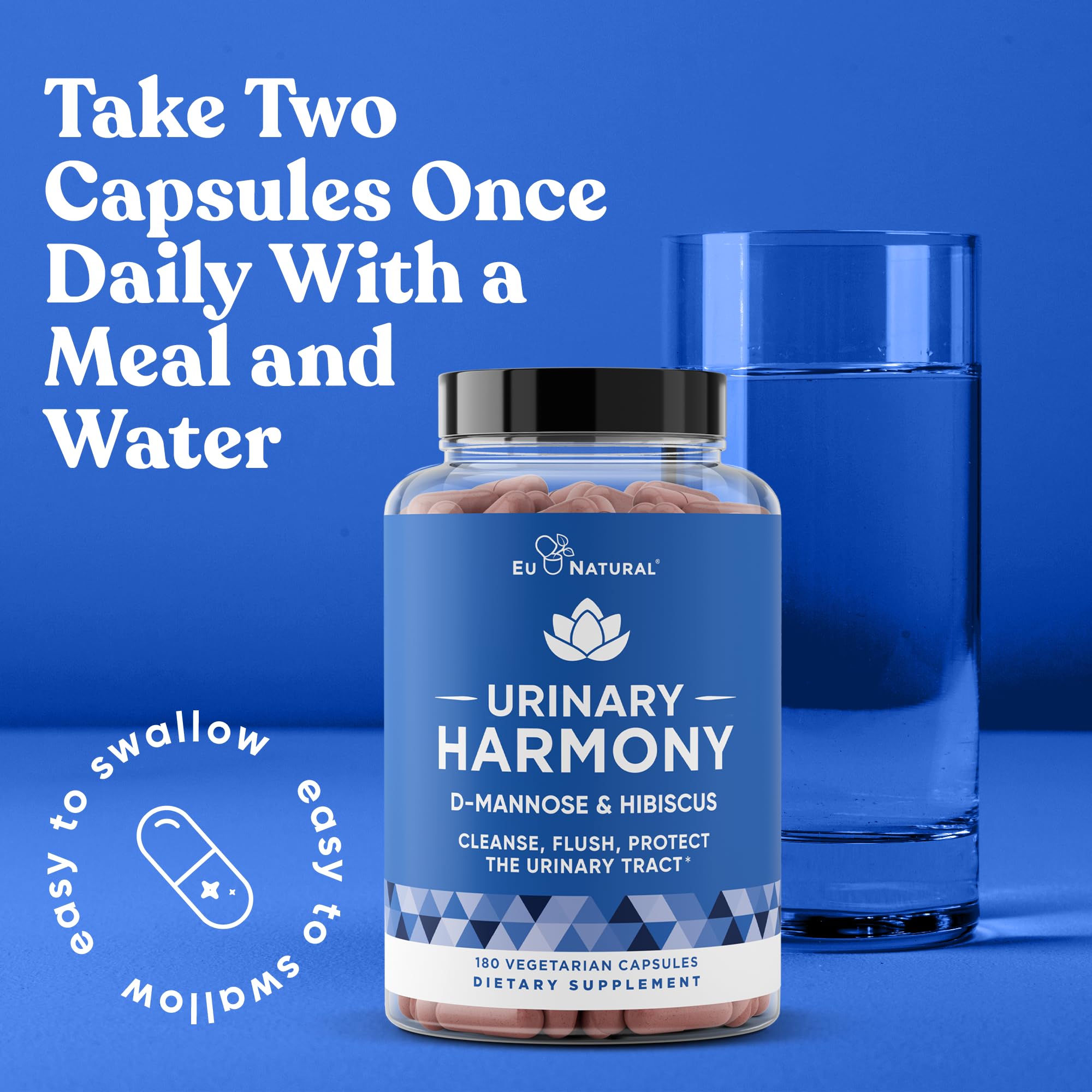 Eu Natural Urinary Harmony D-Mannose Supplement - Urinary Tract Health for Women - Fast-Acting Urinary Cleanse & Flush with Clinical-Strength D-Mannose & Hibiscus - 180 Capsules Eu Natural buy supplements canada