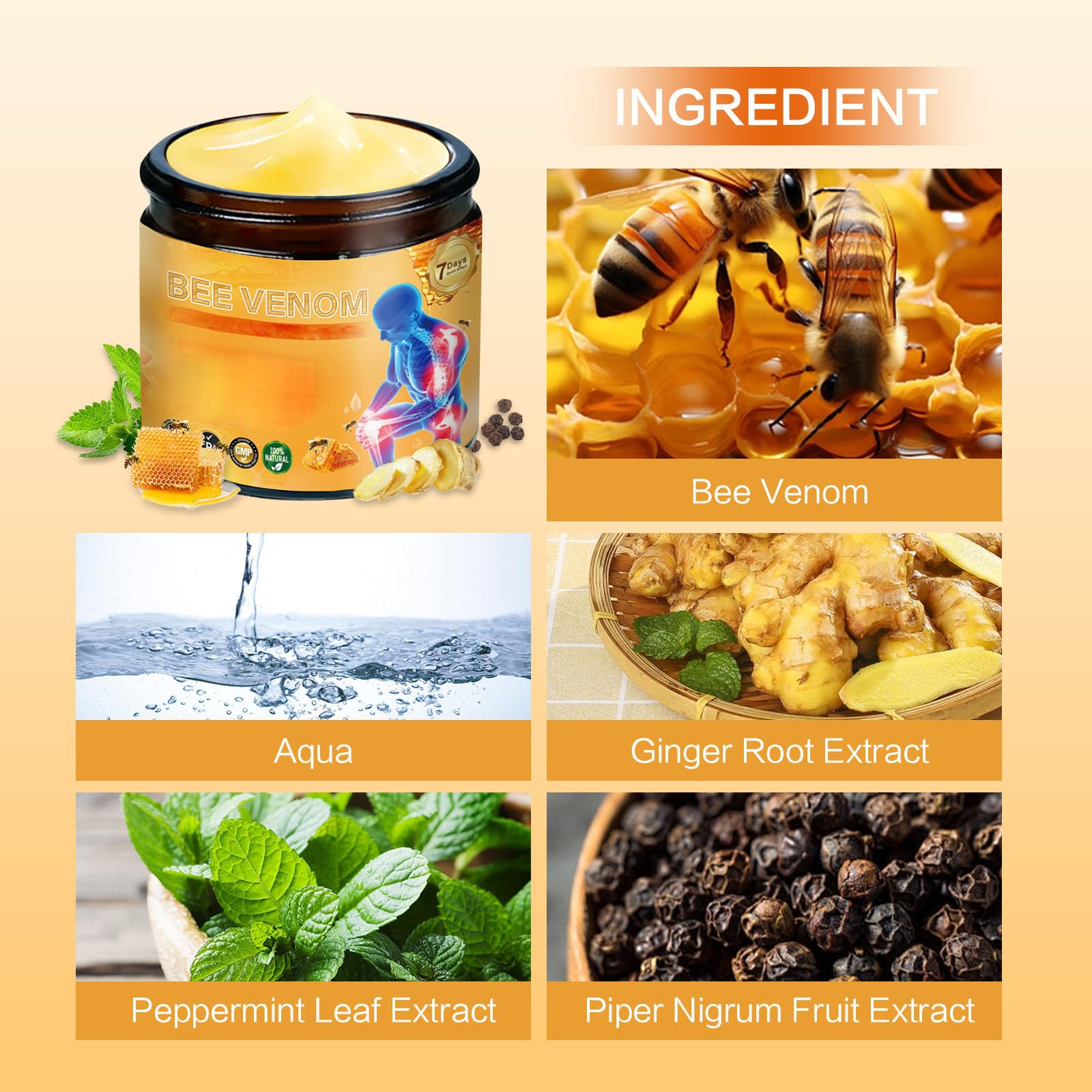 2 Pcs Bee Venom Joint Treatment Cream, Throughout Release Joint Activities Muscle and Massage Relief Gel. Yaper buy supplements canada