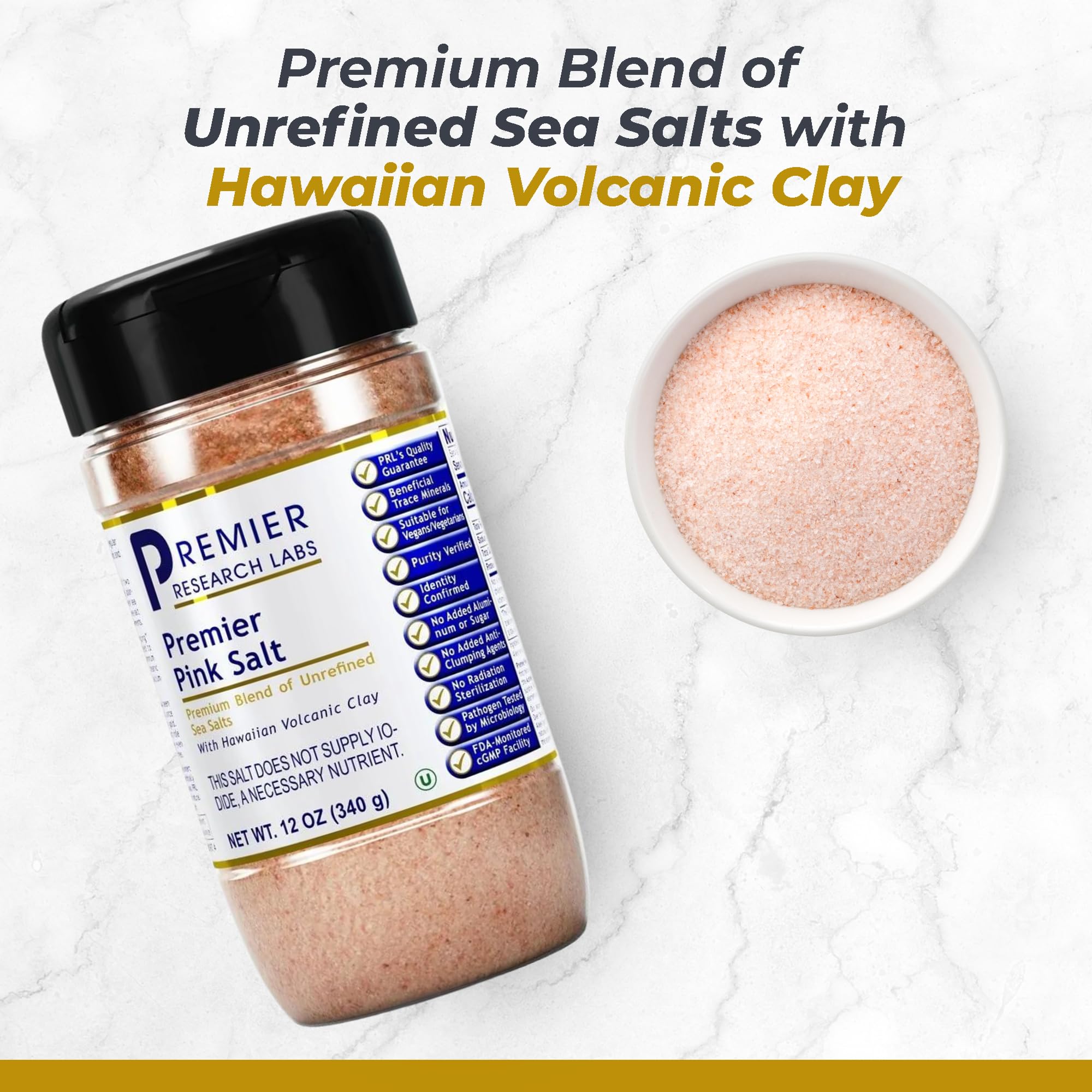 Premier Research Labs Pink Salt - Hawaiian Red Alaea Sea Salt Blend for Food, Cooking, and Eating - Flaky, Unrefined, and Additive-Free, 12 oz Premier Research Labs buy supplements canada