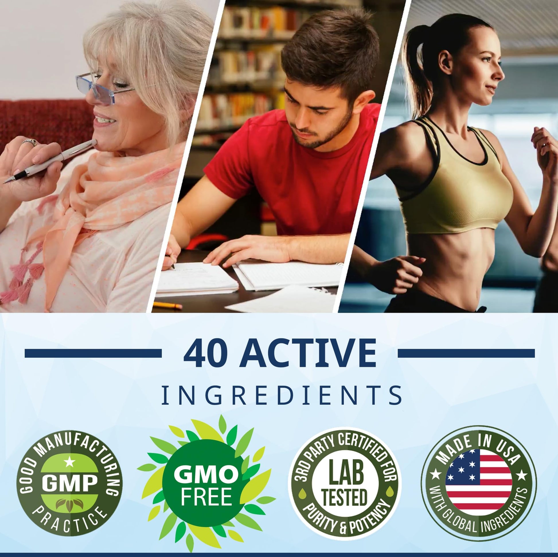 40-in-1 Brain Booster Supplement for Focus, Memory, Clarity, Energy | Advanced Vitamins Plus eBook | for Men & Women, Cognitive Function Nootropic Support with DMAE, Mind Health Formula | 60 Capsules NATURE'S BRANCH buy supplements canada