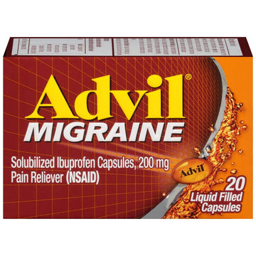 Advil Migraine Headache Relief, Ibuprofen Capsules with Ibuprofen 200mg for Migraine Relief, Nausea Relief and Light Sensitivity Relief - 20 Liquid Filled Capsules Advil buy supplements canada
