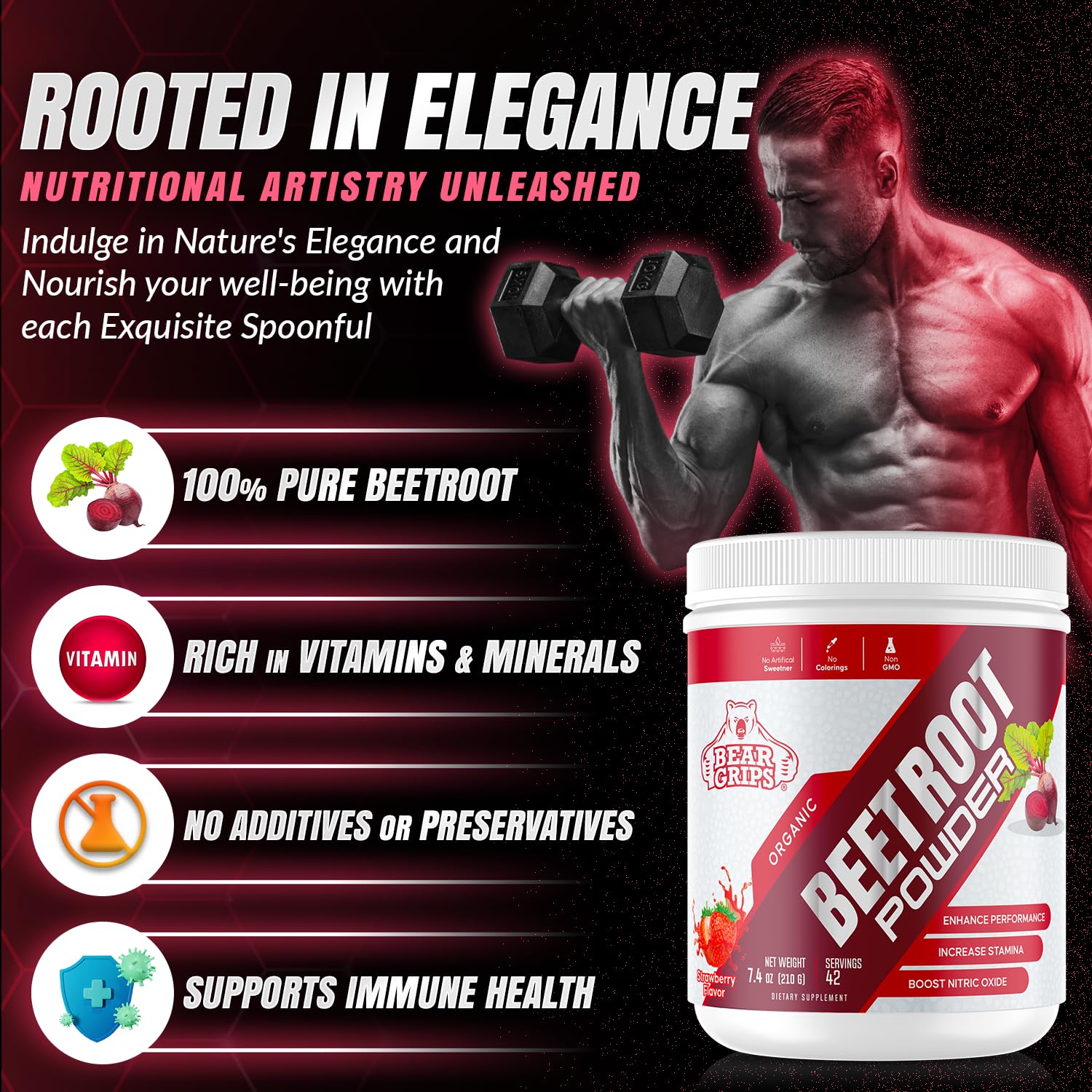Organic Beet Root Powder - Nitric Oxide Supplement Super Food Beets Supplements Bear Grips buy supplements canada