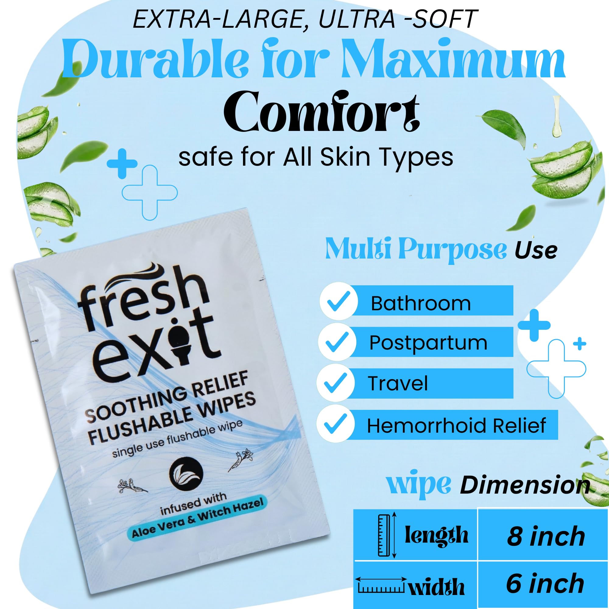 FreshExit Flushable Hemorrhoid Wipes – 36 Count – Individually Wrapped with Witch Hazel & Aloe Vera, Large Discreet Travel Wipes for Adults, Soothing & Gentle on Skin FreshExit buy supplements canada